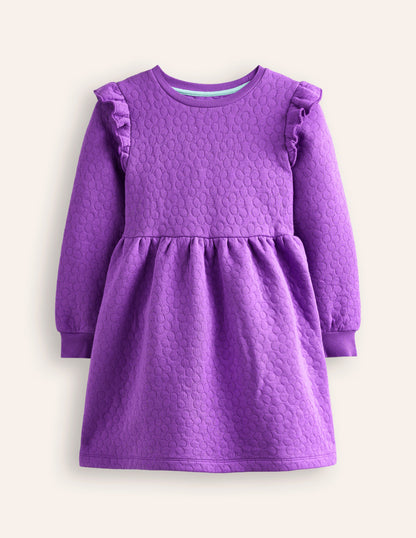 Robe-sweat à fleurs en jacquard-Topaze violette