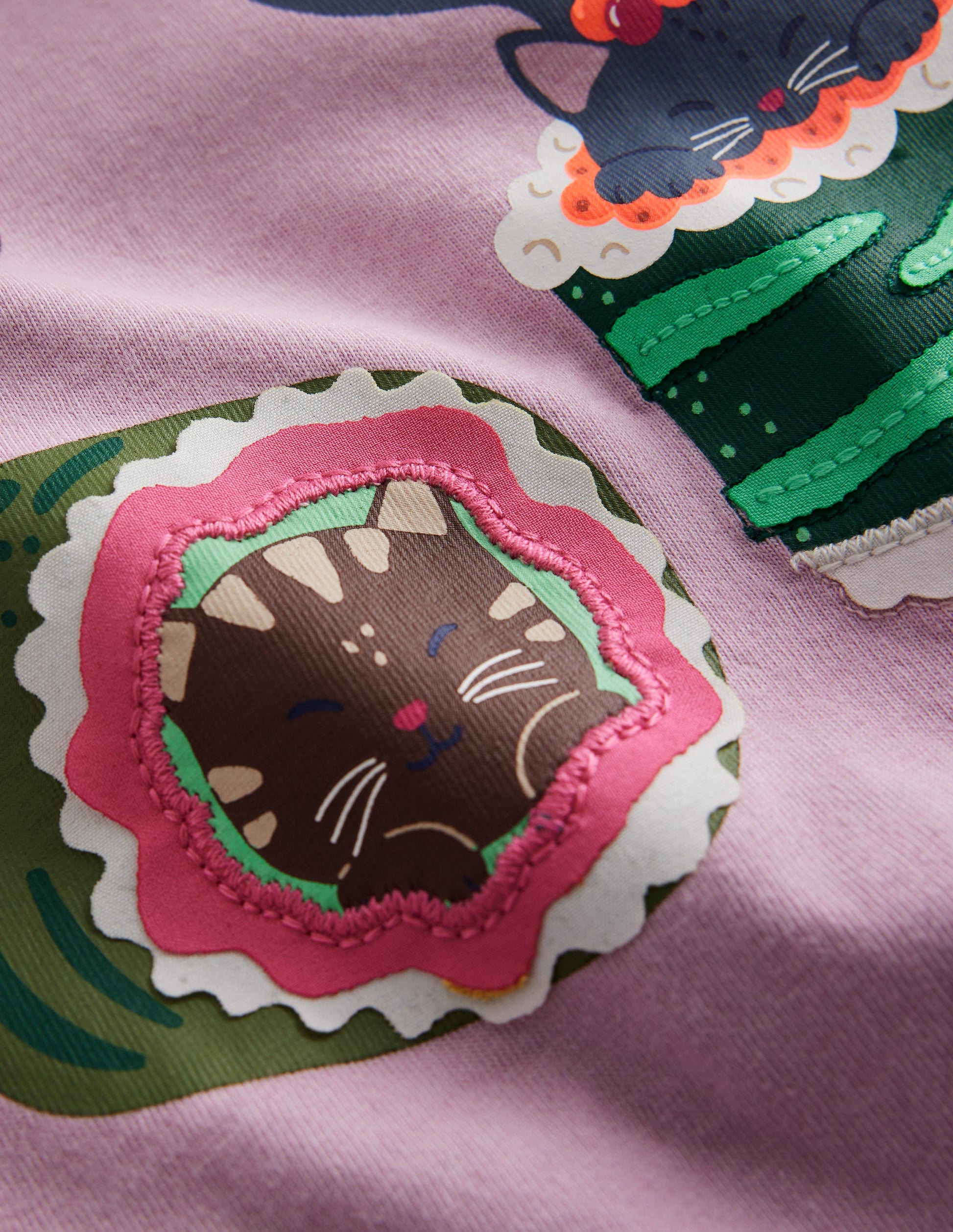 T-Shirt mit Grafikdruck-Kreiderosa Sushi Katzen-3