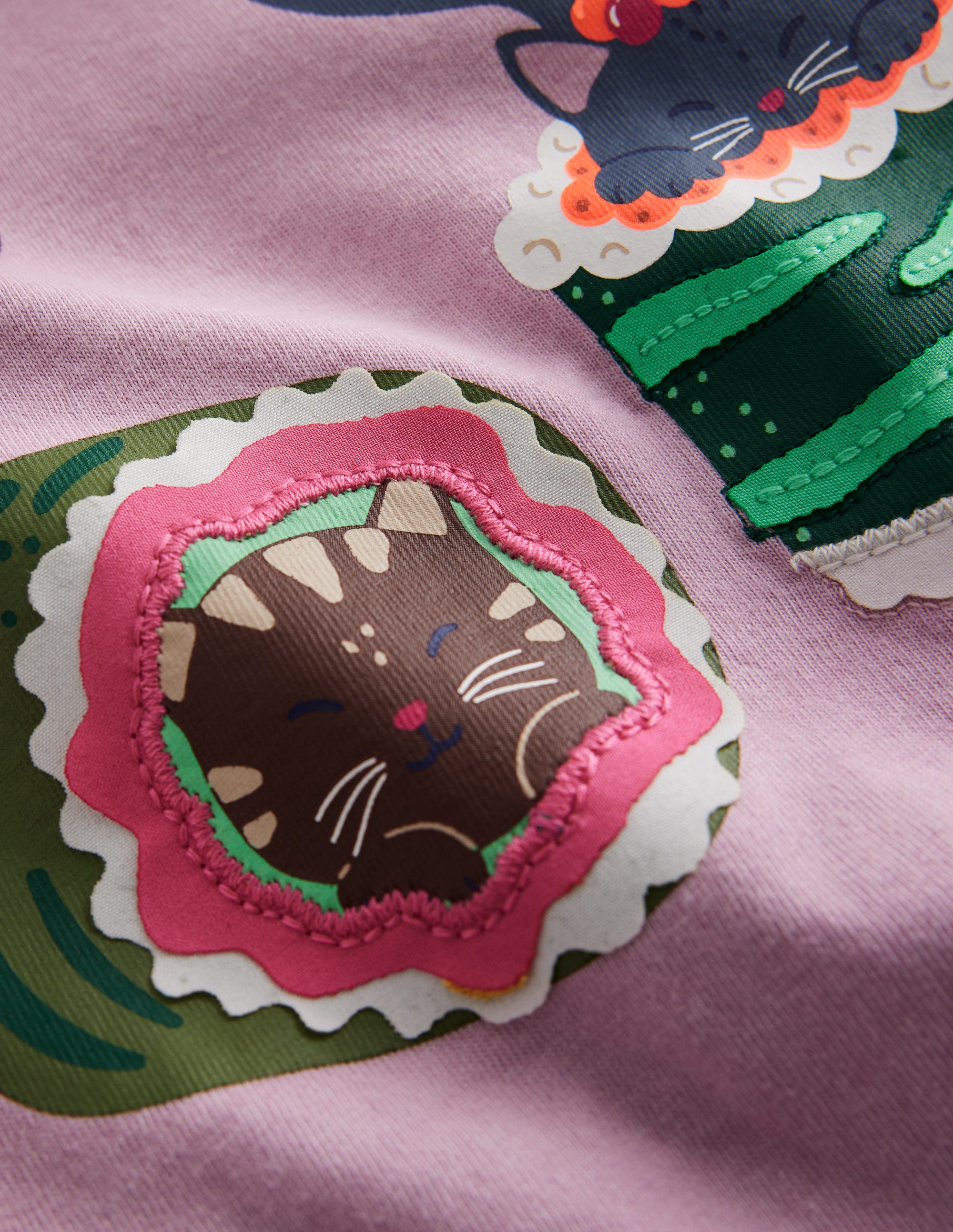 T-shirt à imprimé graphique-Chats sushi rose craie - Image 3