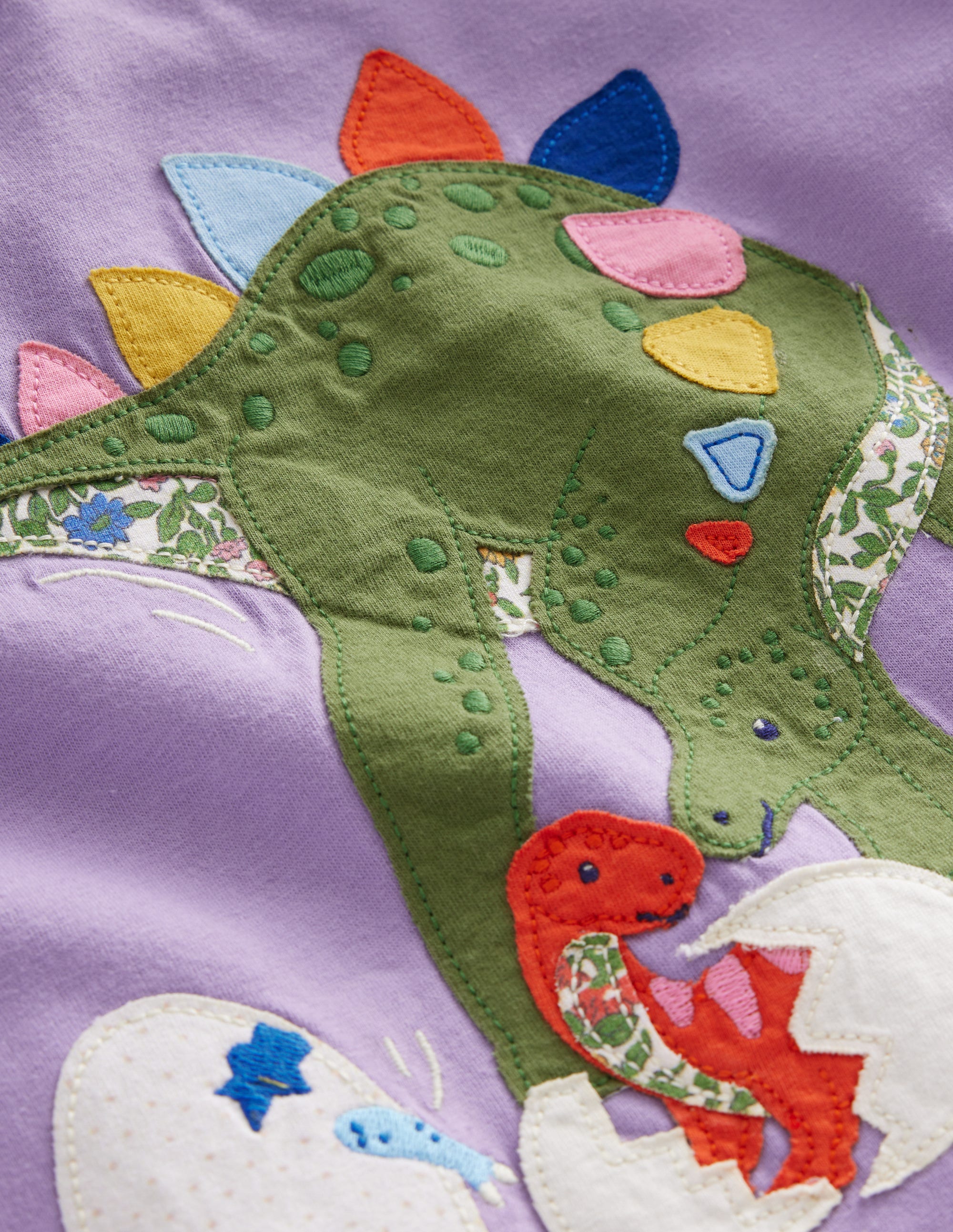 Top à manches longues et appliqué-Dinosaure lavande brumeuse - Image 3