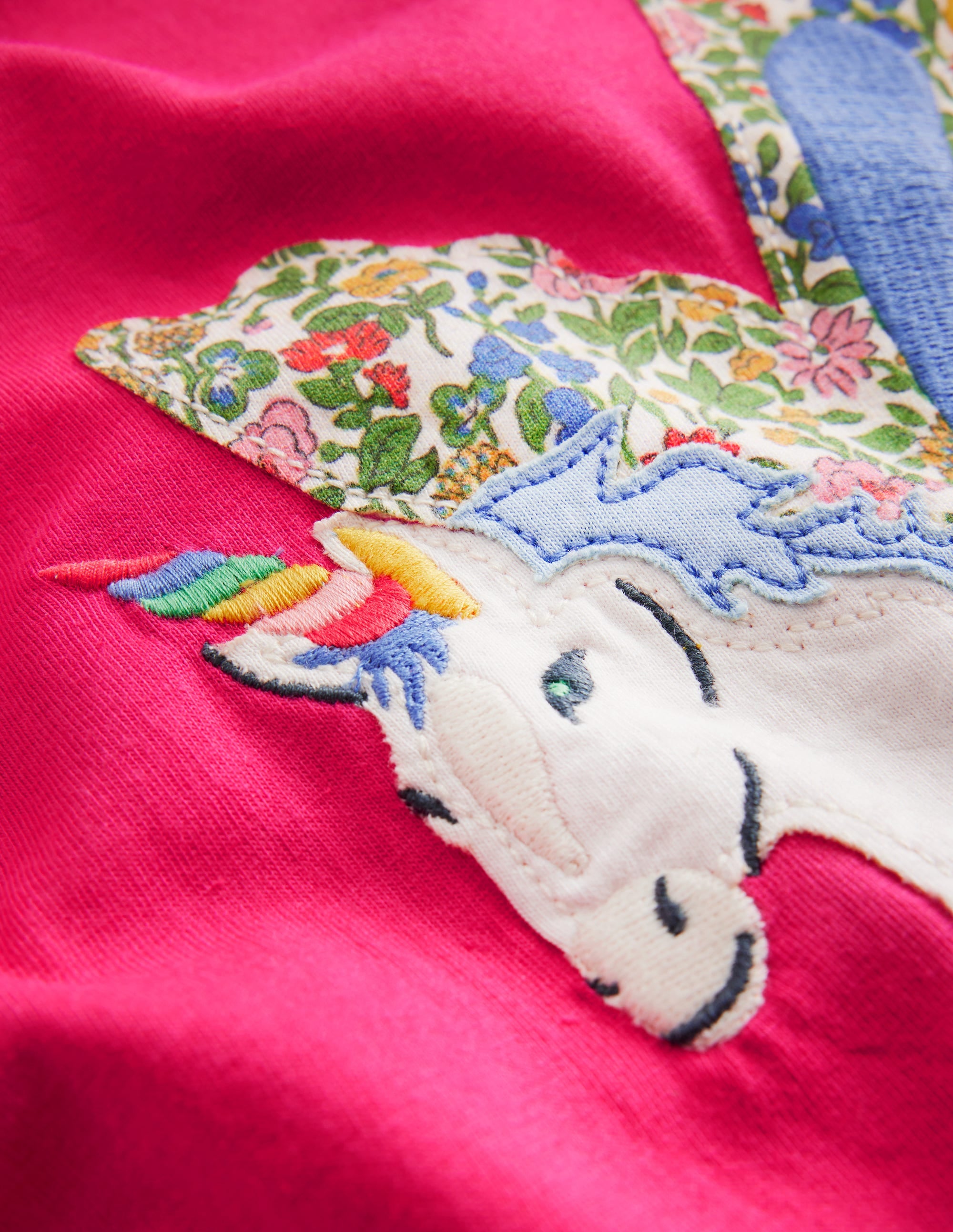 Langärmeliges Oberteil mit Applikation-Rosarot Einhorn - Image 3