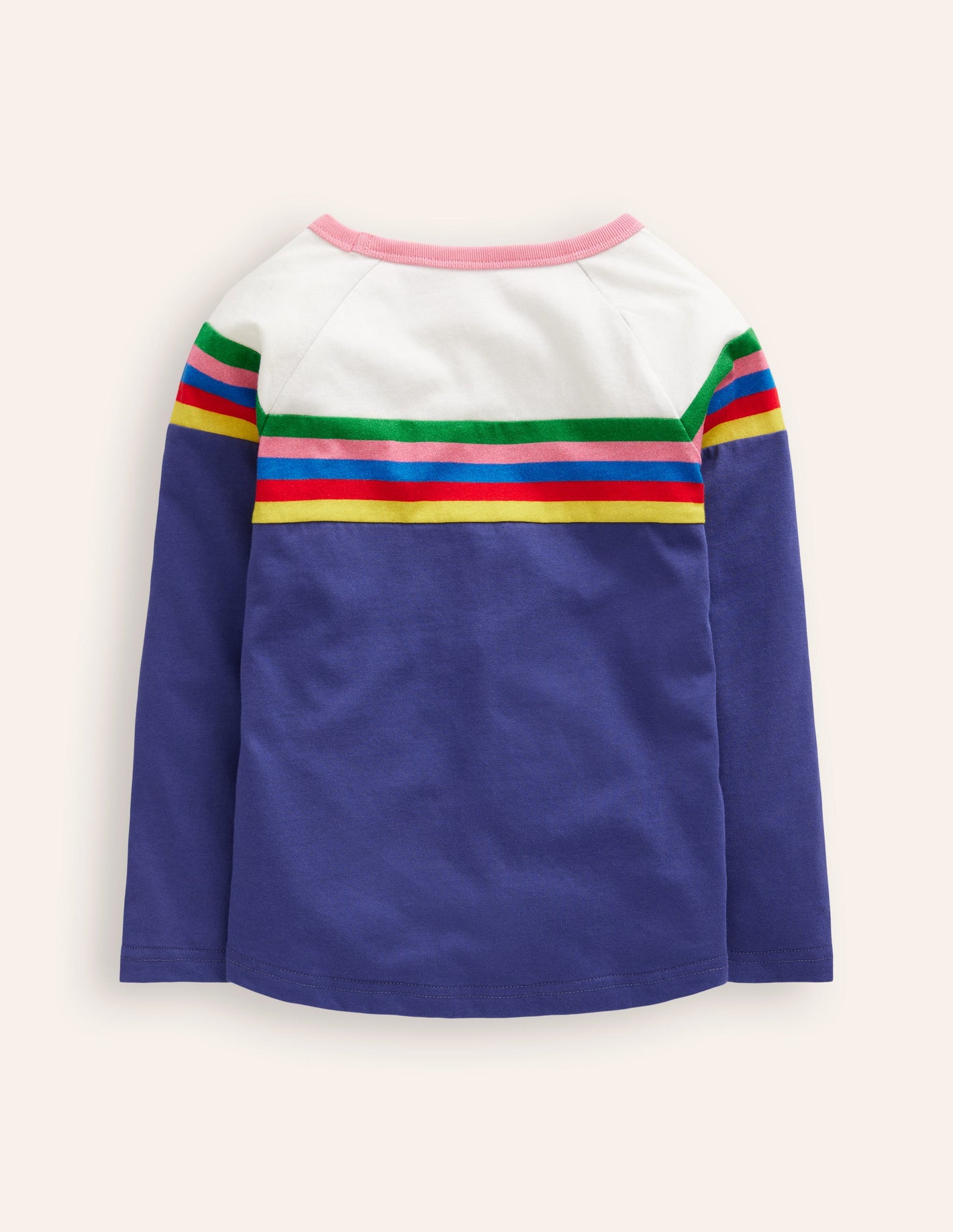 Colourblock Raglan T-shirt-Starboard Blue/ Ivory