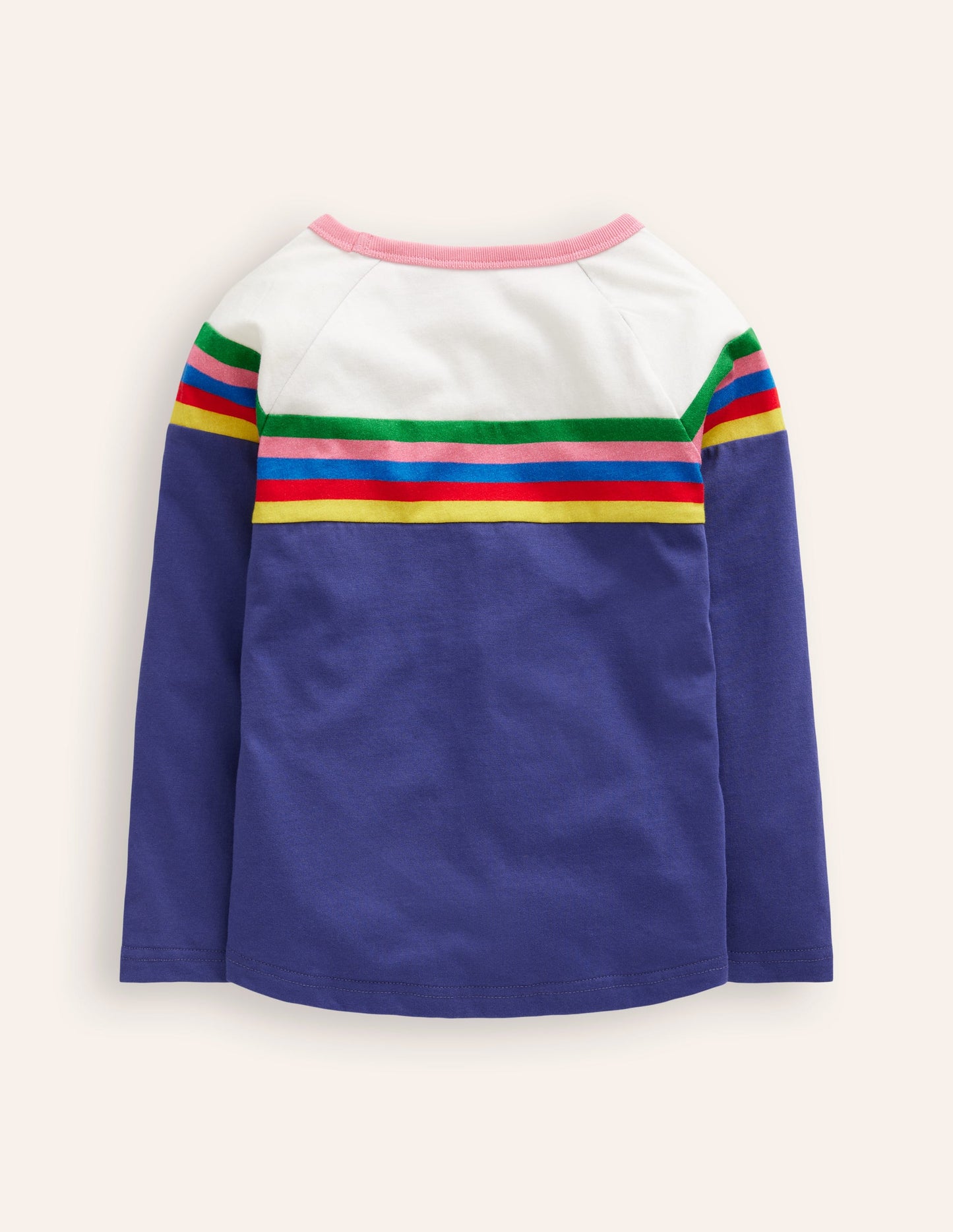 T-shirt colourblock à manches raglan-Bleu tribord/ivoire