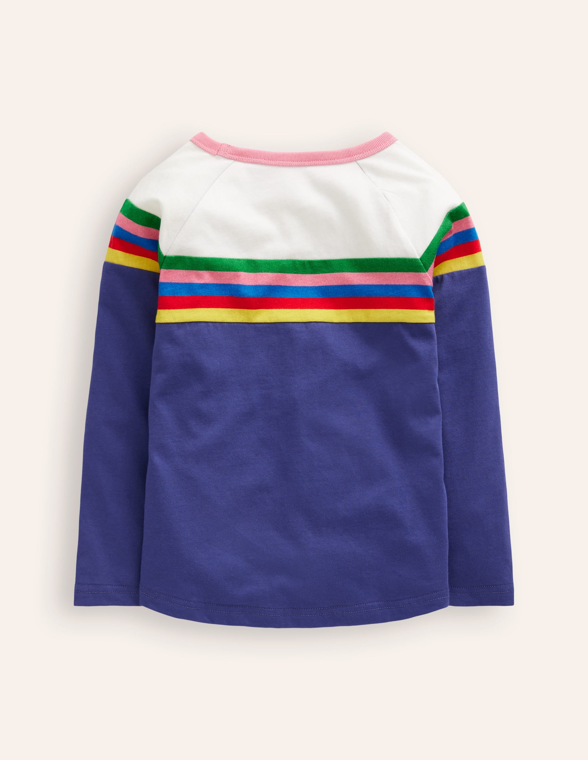 Raglan-T-Shirt mit Blockfarben-Segelblau/Naturweiß - Image 2
