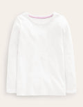 Geripptes Langarmshirt-Weiß