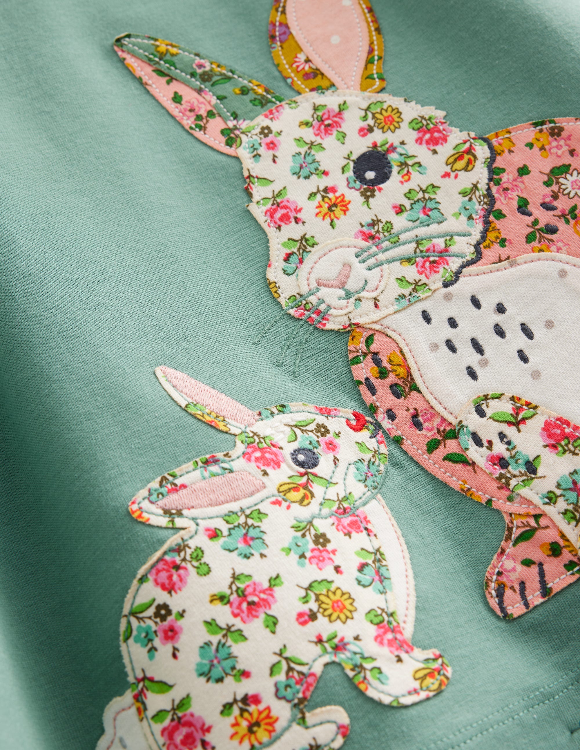 Tunique en jersey à appliqué-Lapin eucalyptus - Image 3