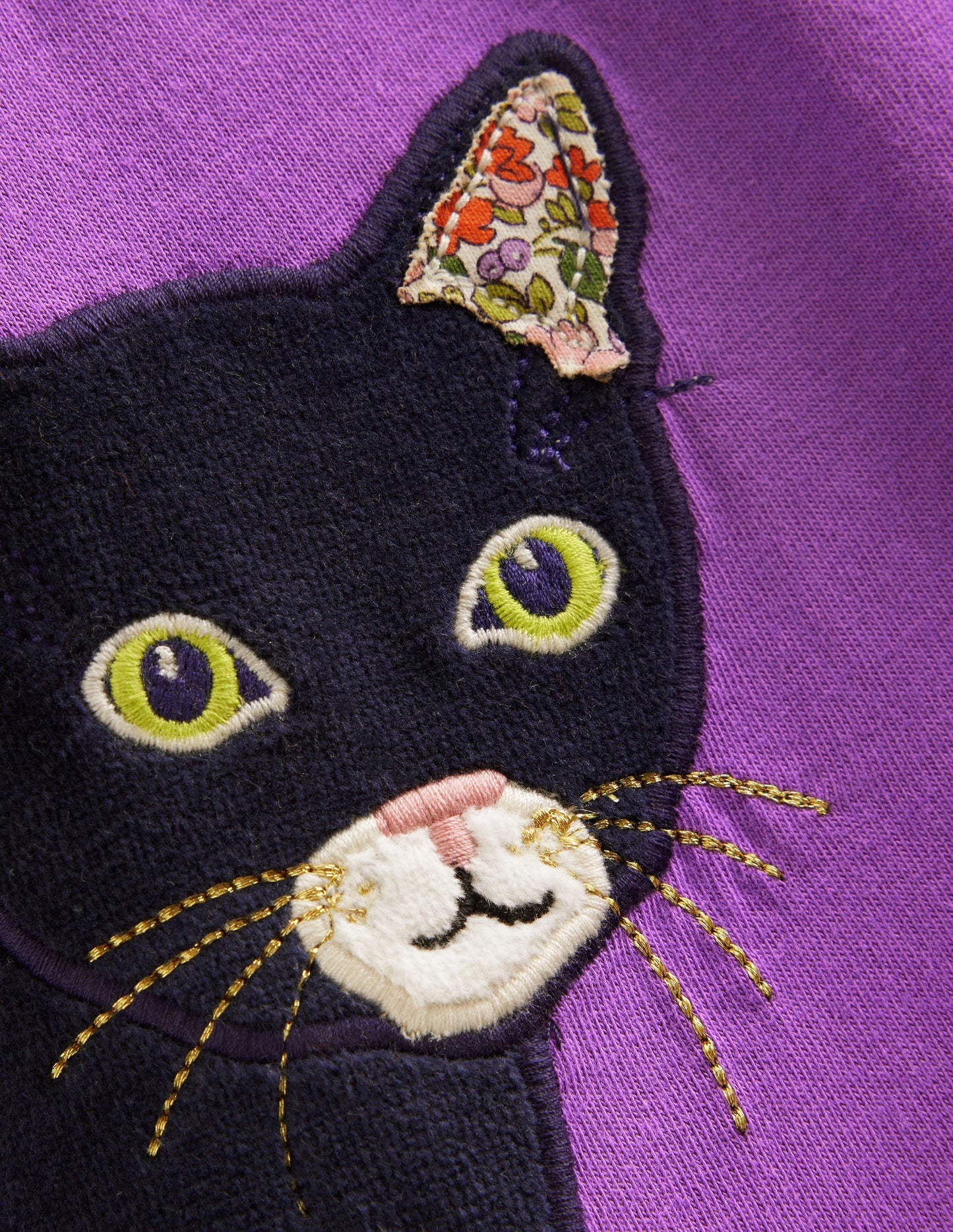 Tunique en jersey à appliqué-Chats topaze violette