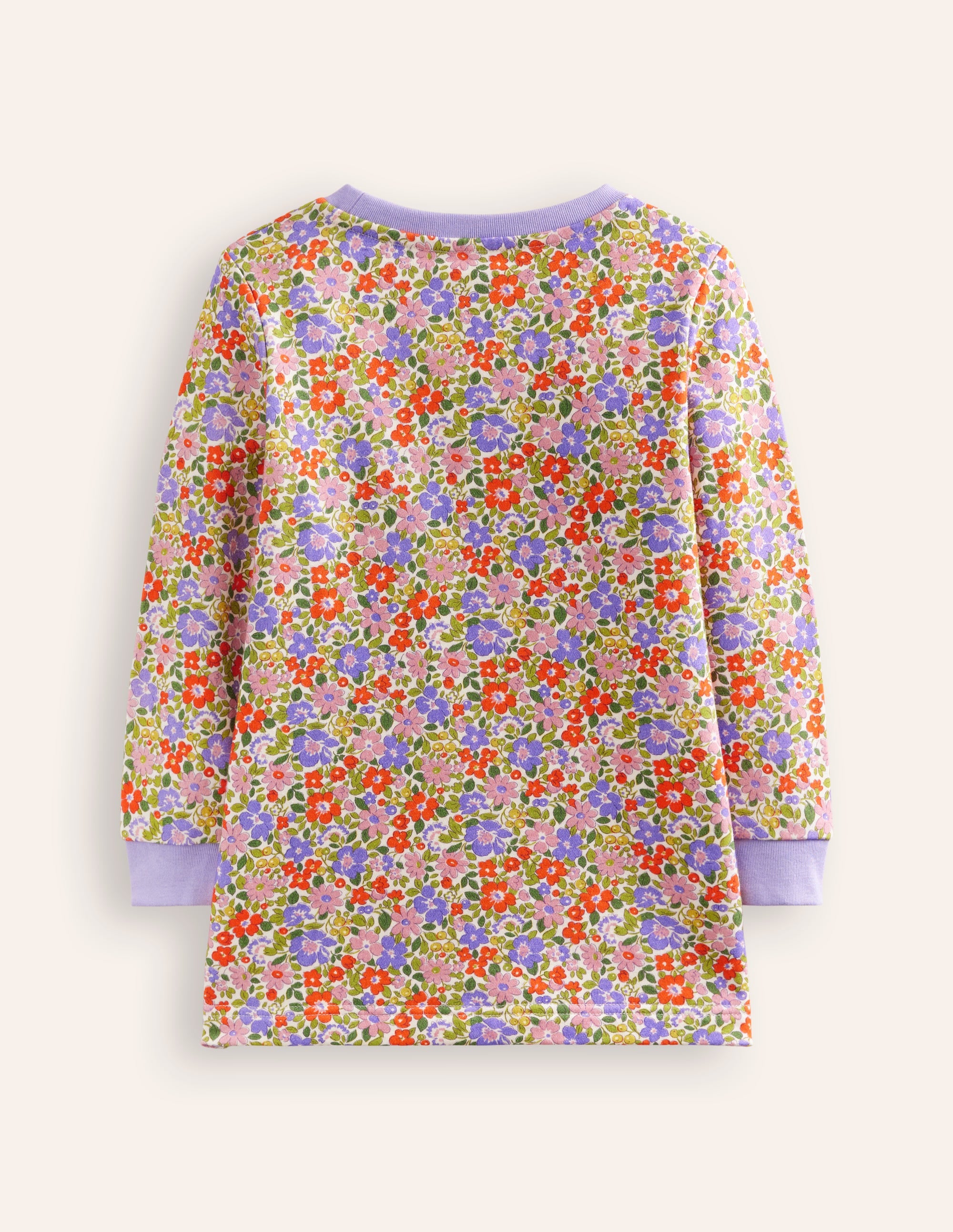 Tunika mit applizierter Tasche-Asternlila Blumenbeet Kürbis - Image 2