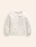 Jersey-Oberteil mit Kragen-Ivory and Navy Spot