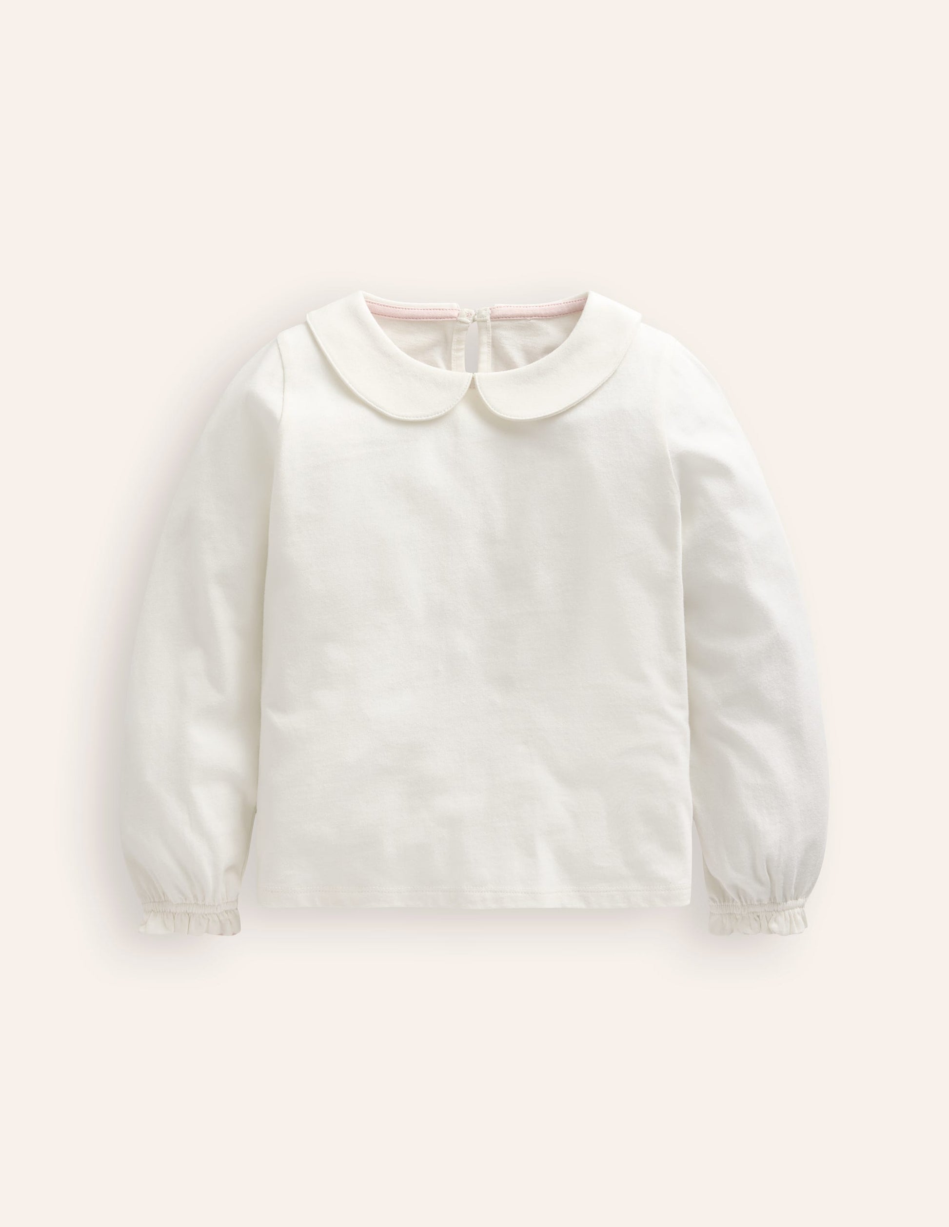 Jersey-Oberteil mit Kragen-Ivory and Navy Spot-1