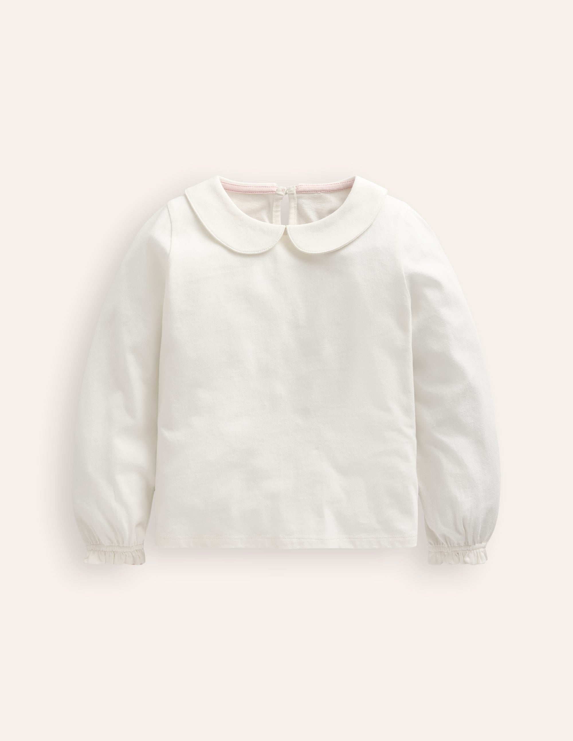 Jersey-Oberteil mit Kragen-Ivory and Navy Spot - Image 1