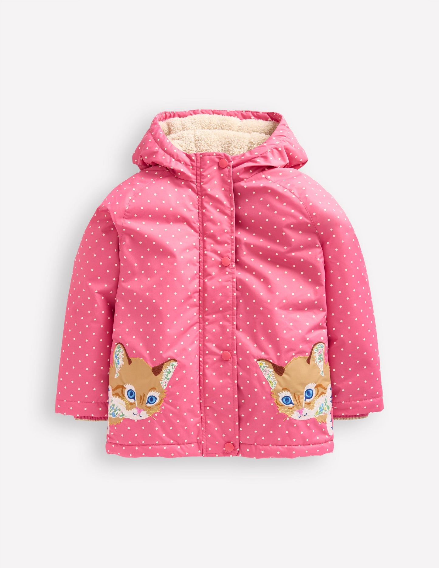 Anorak mit Sherpa-Futter-Rosarot Katzen