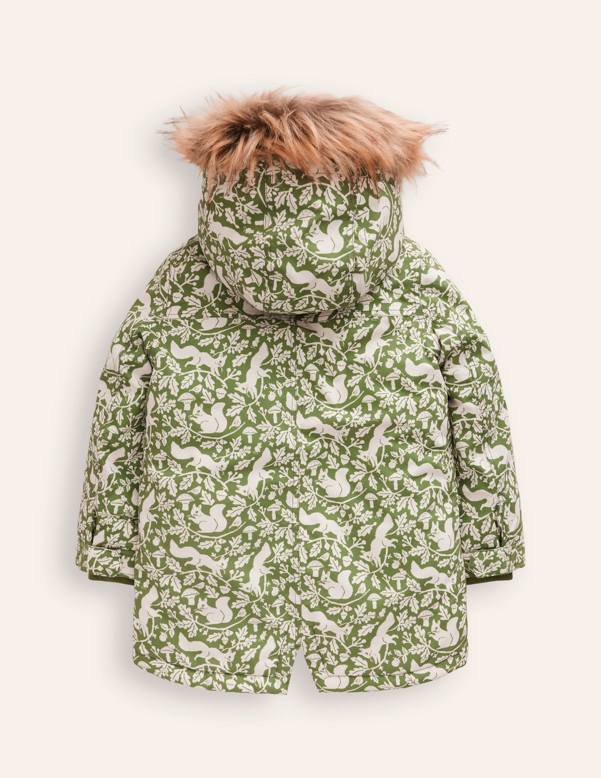 Authentischer wasserdichter Parka-Safarigrün Wald Eichhörnchen - Image 3