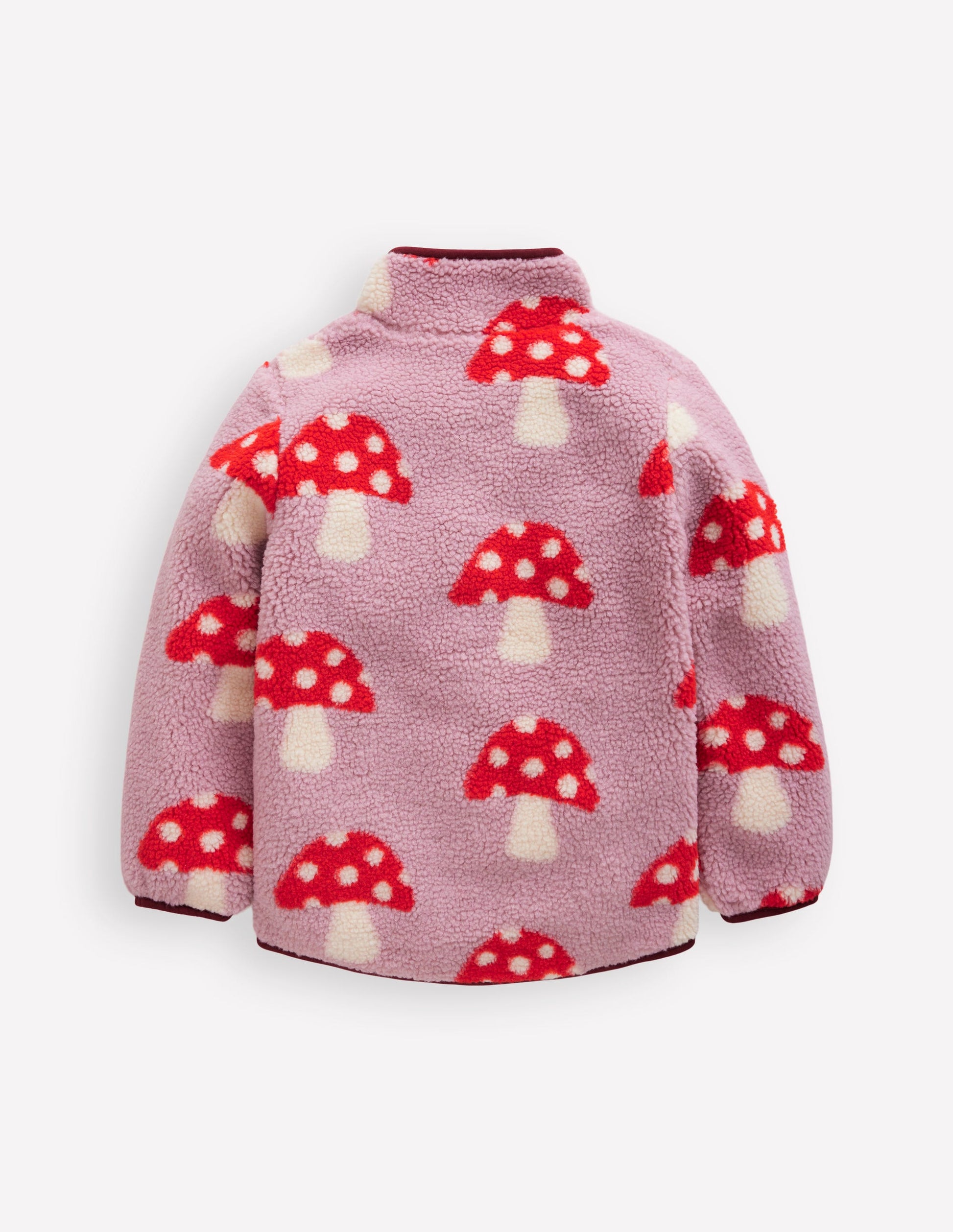 Veste zippée Eden en borg-Grands champignons rose vintage-2