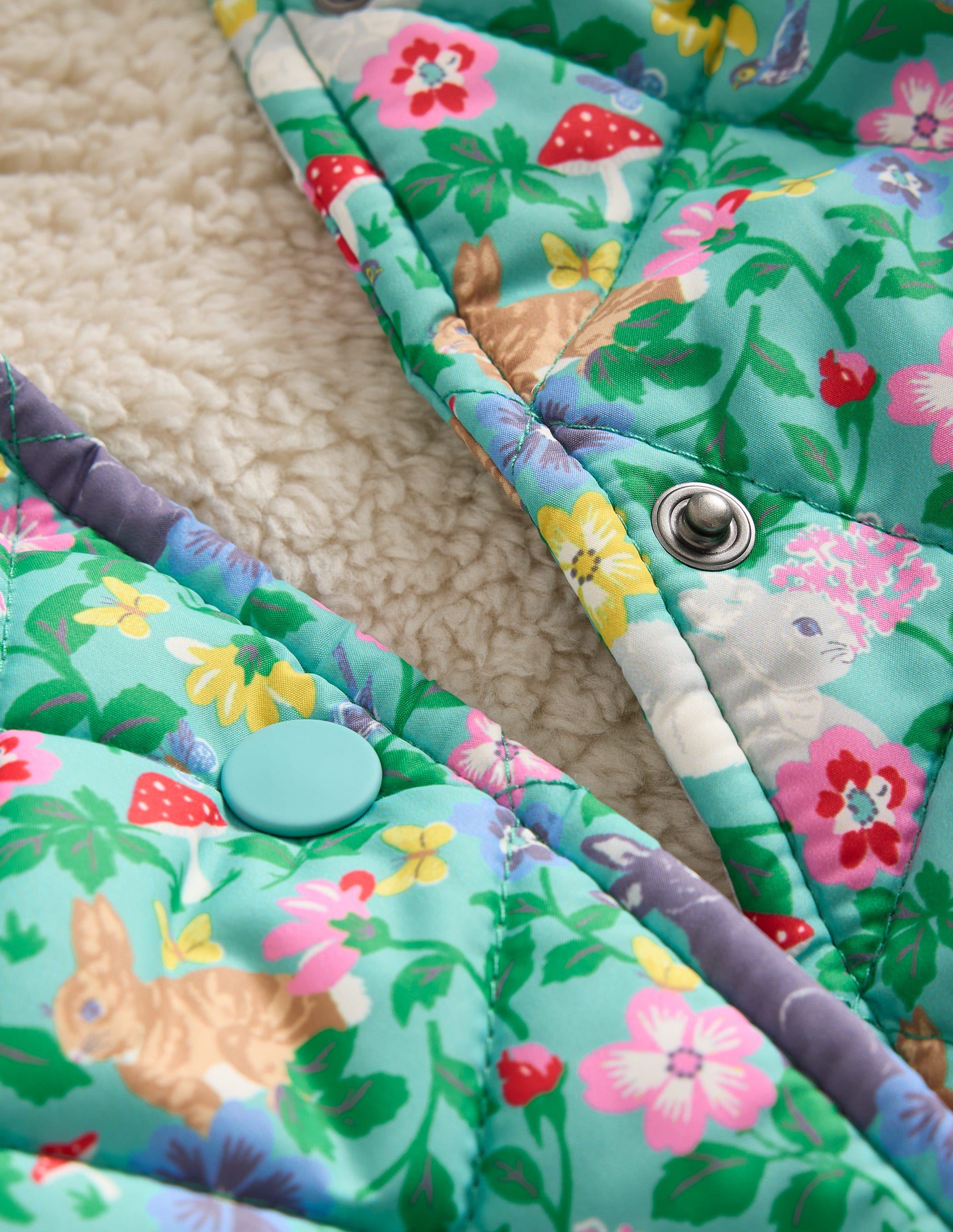 Blouson matelassé fun-Motif Bunny Field bleu ruisseau - Image 3