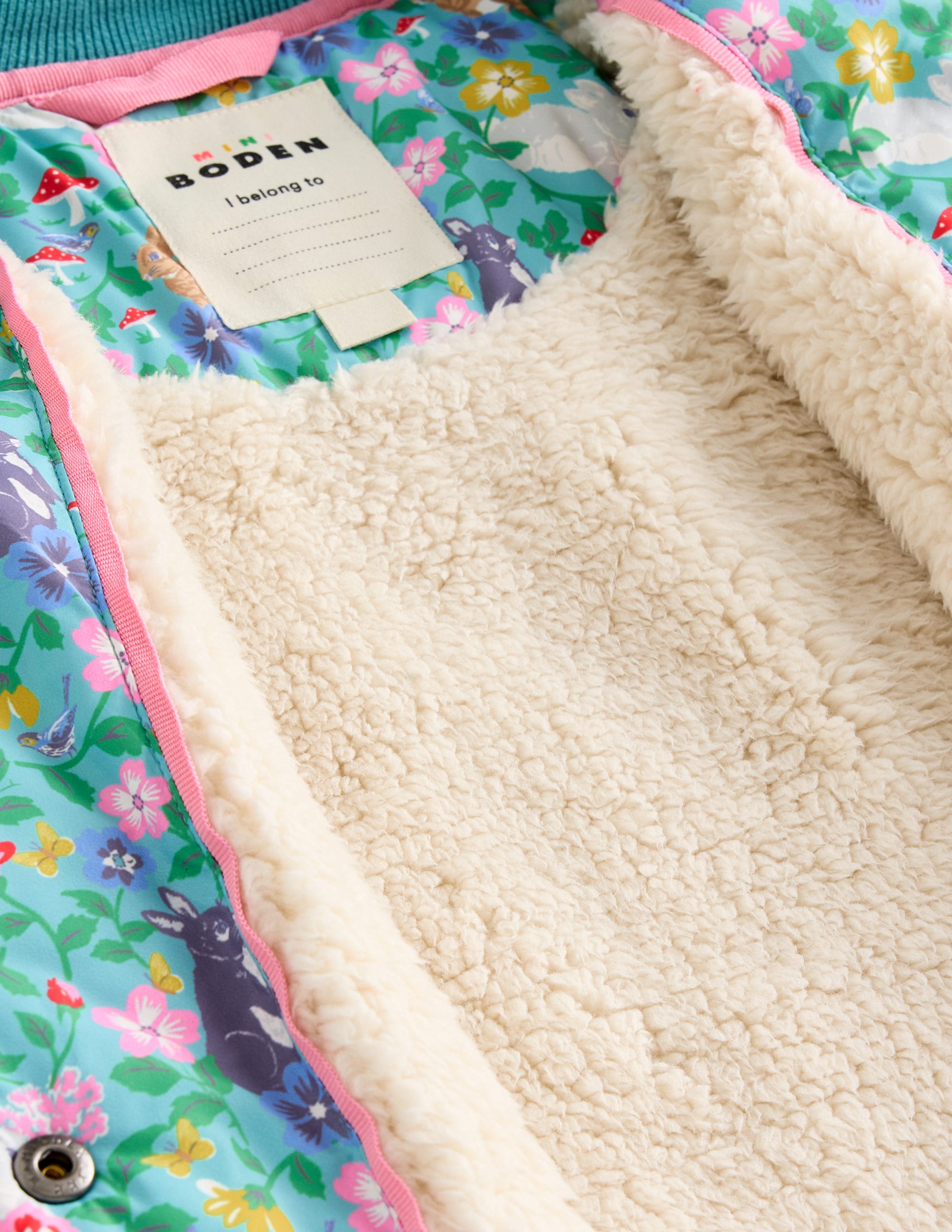 Blouson matelassé fun-Motif Bunny Field bleu ruisseau - Image 5