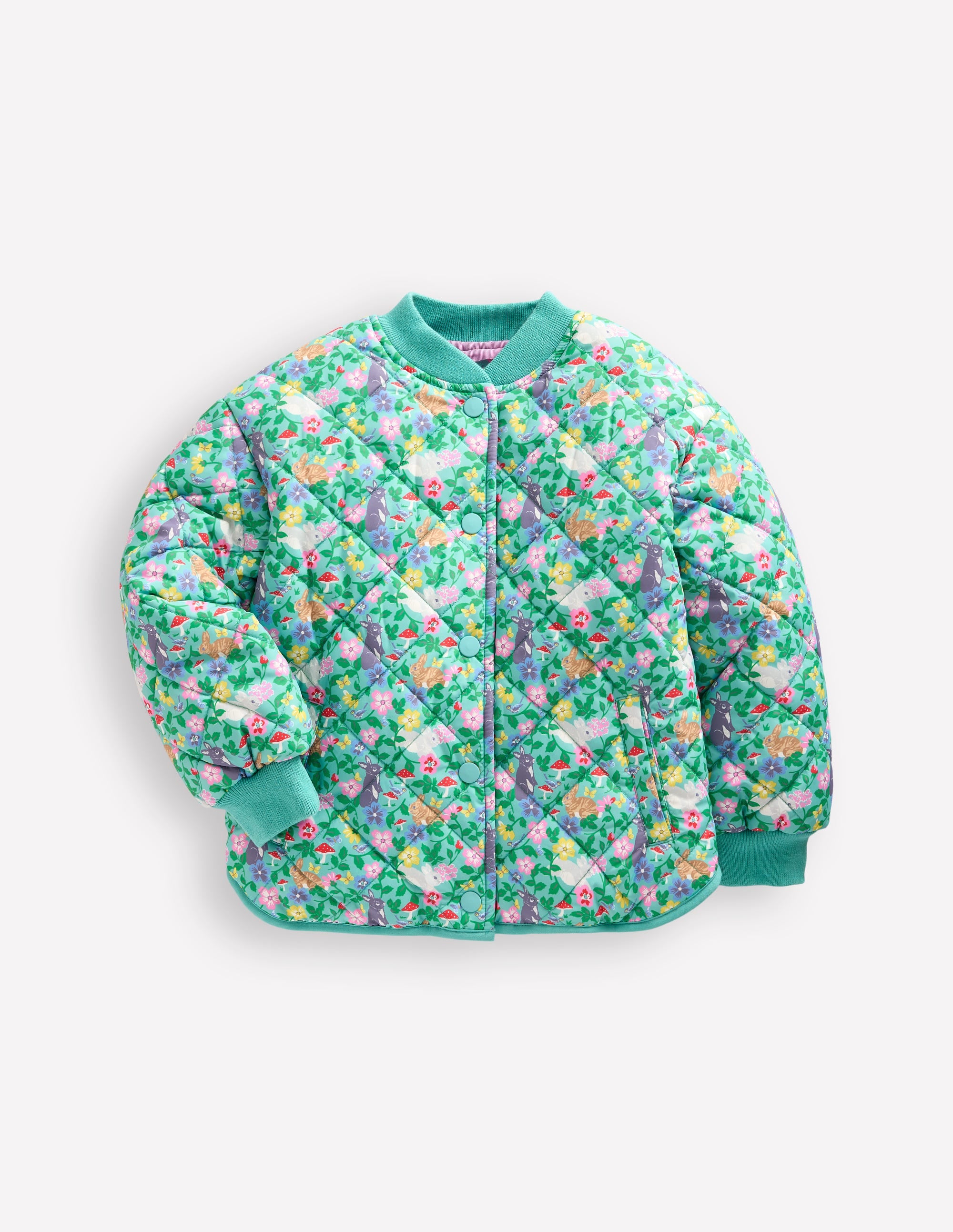 Blouson matelassé fun-Motif Bunny Field bleu ruisseau - Image 1