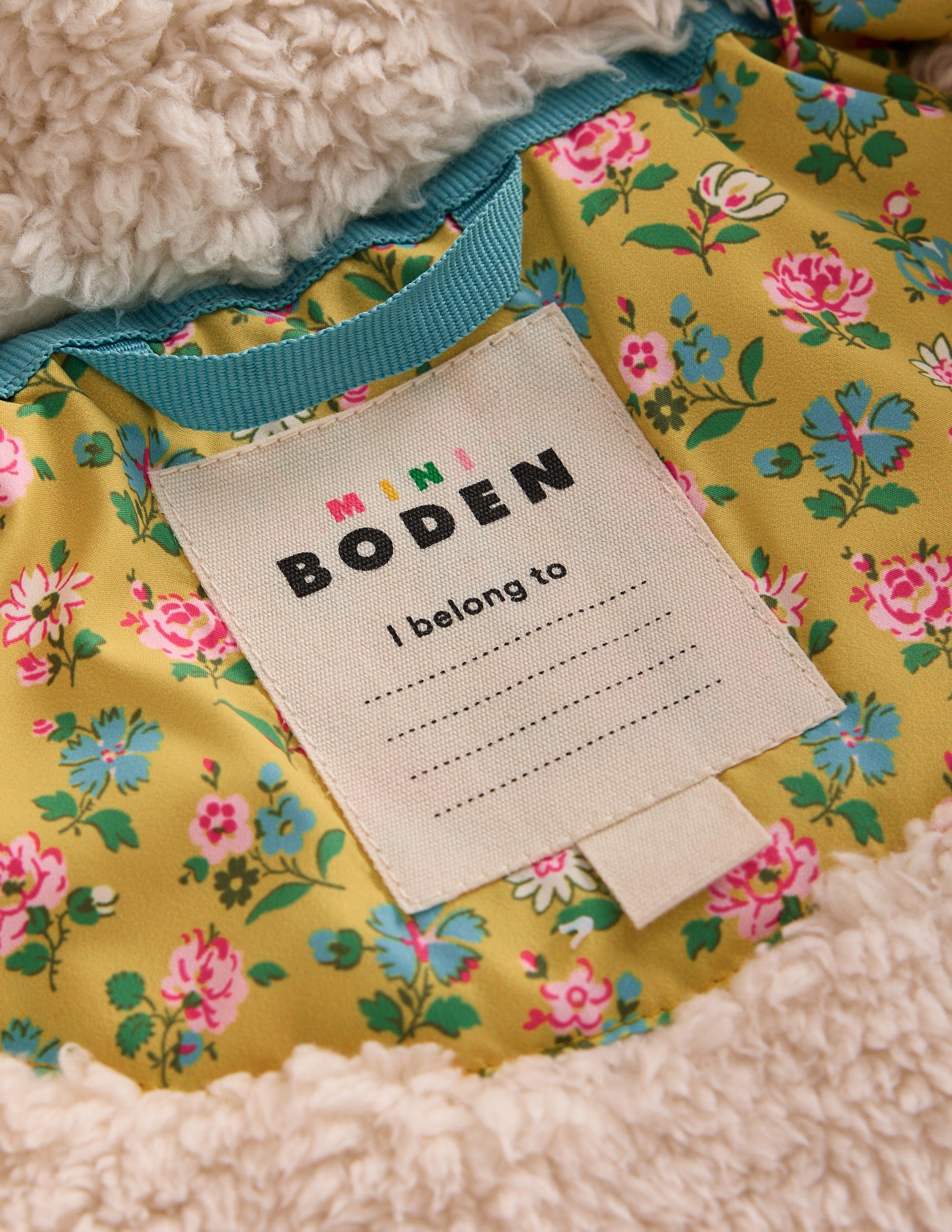 Joli manteau matelassé-Jaune canari et mini fleurs-4