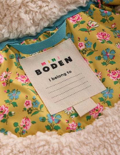 Joli manteau matelassé-Jaune canari et mini fleurs-4