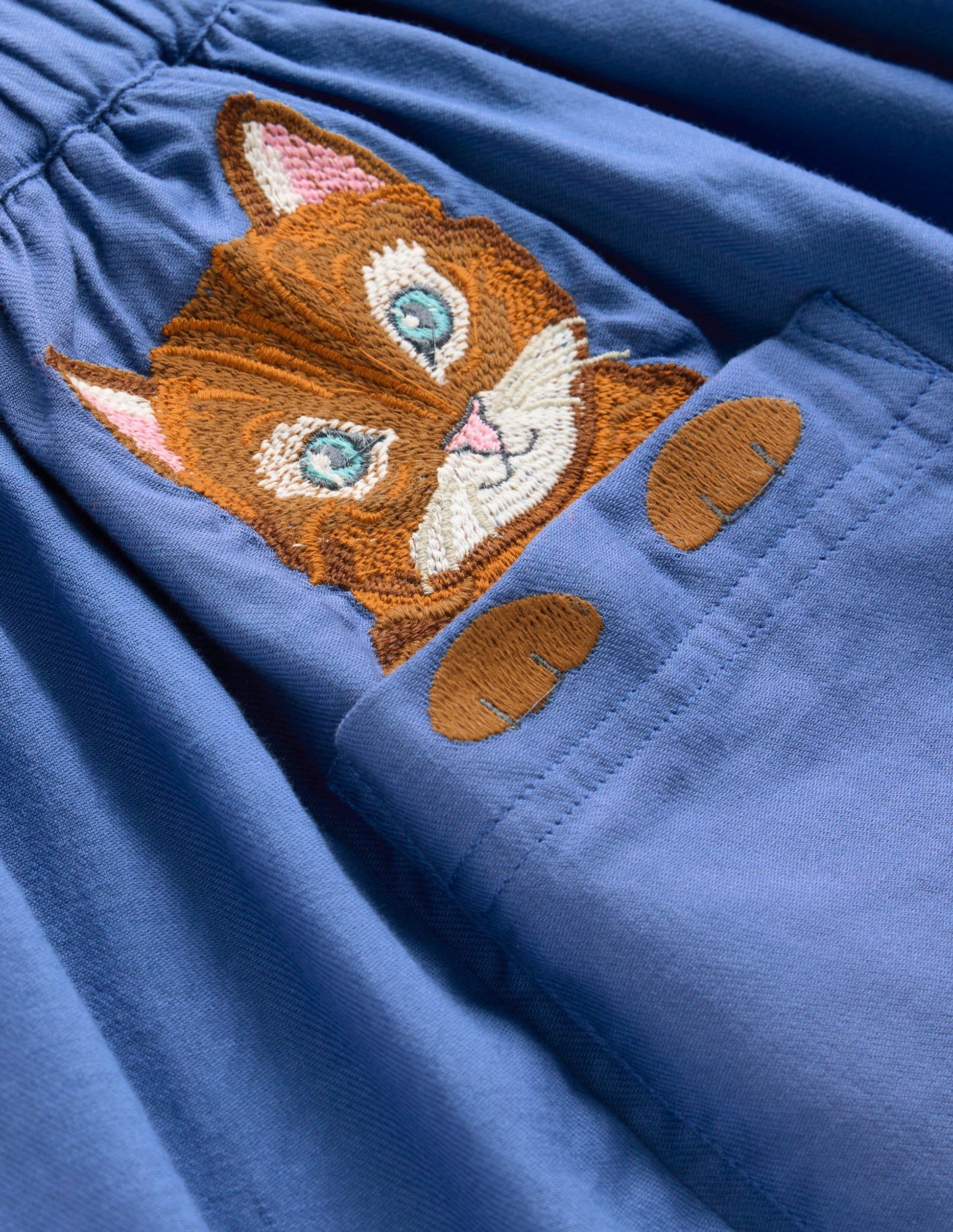 Jupe à super surpiqûres et poches-Chatons geai bleu-3
