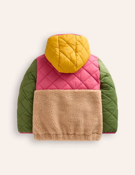 Annabelle Jacke mit Teddyfell-Mix-Bunt, Blockfarben