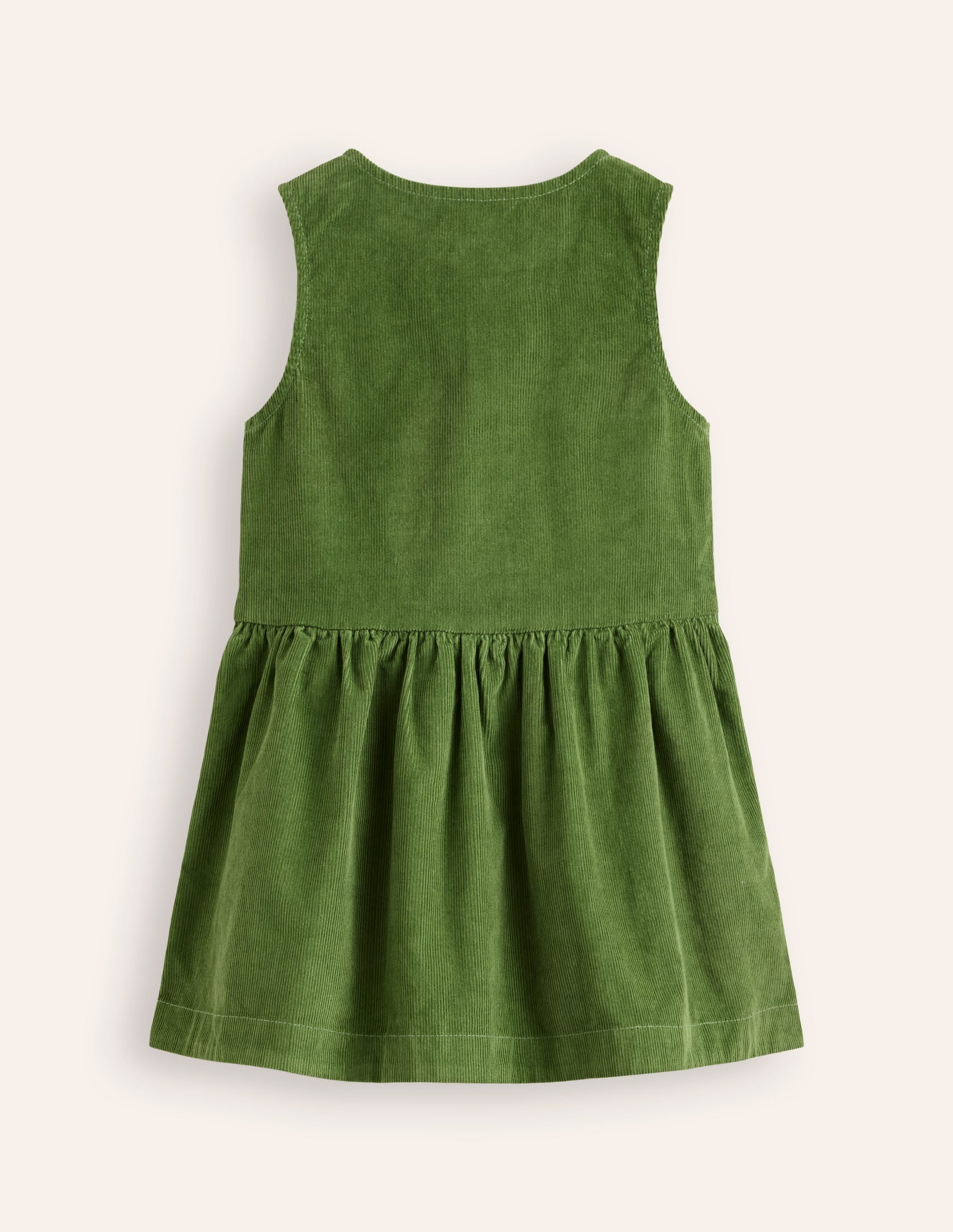 Schürzenkleid mit durchgehender Knopfleiste-Blattgrün Kordel - Image 2