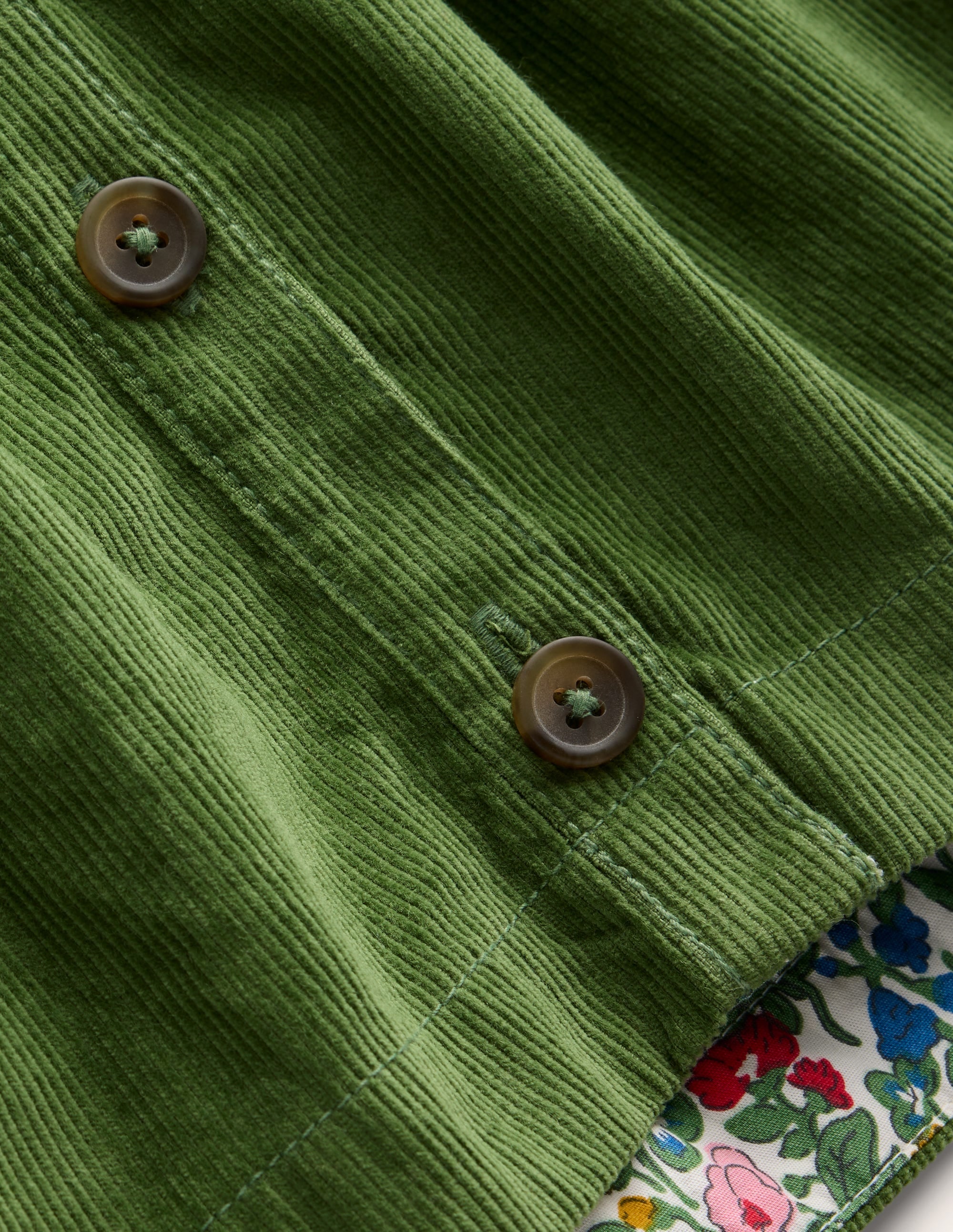Schürzenkleid mit durchgehender Knopfleiste-Blattgrün Kordel - Image 3
