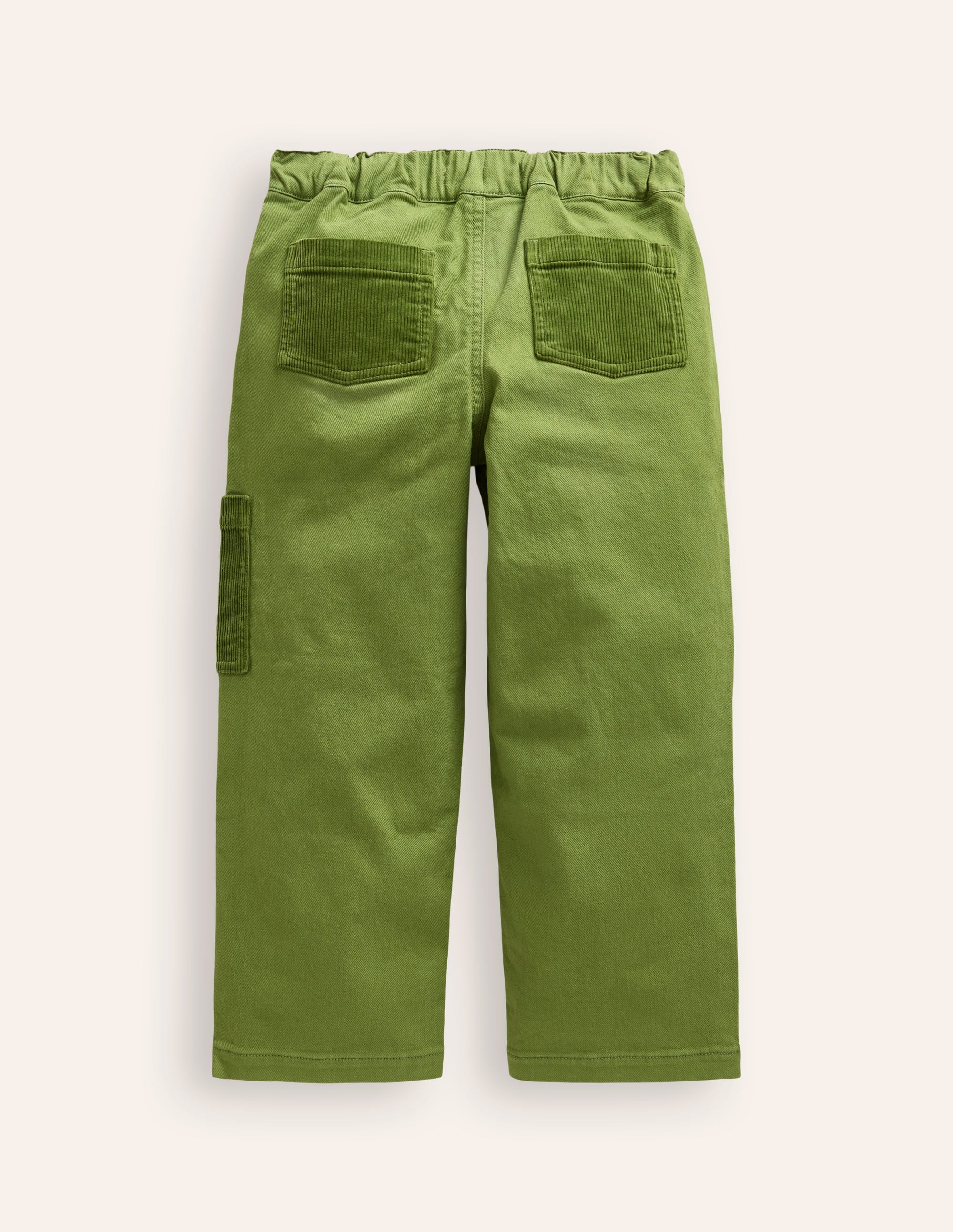 Pantalon à enfiler avec poches en velours côtelé-Vert chou frisé - Image 2