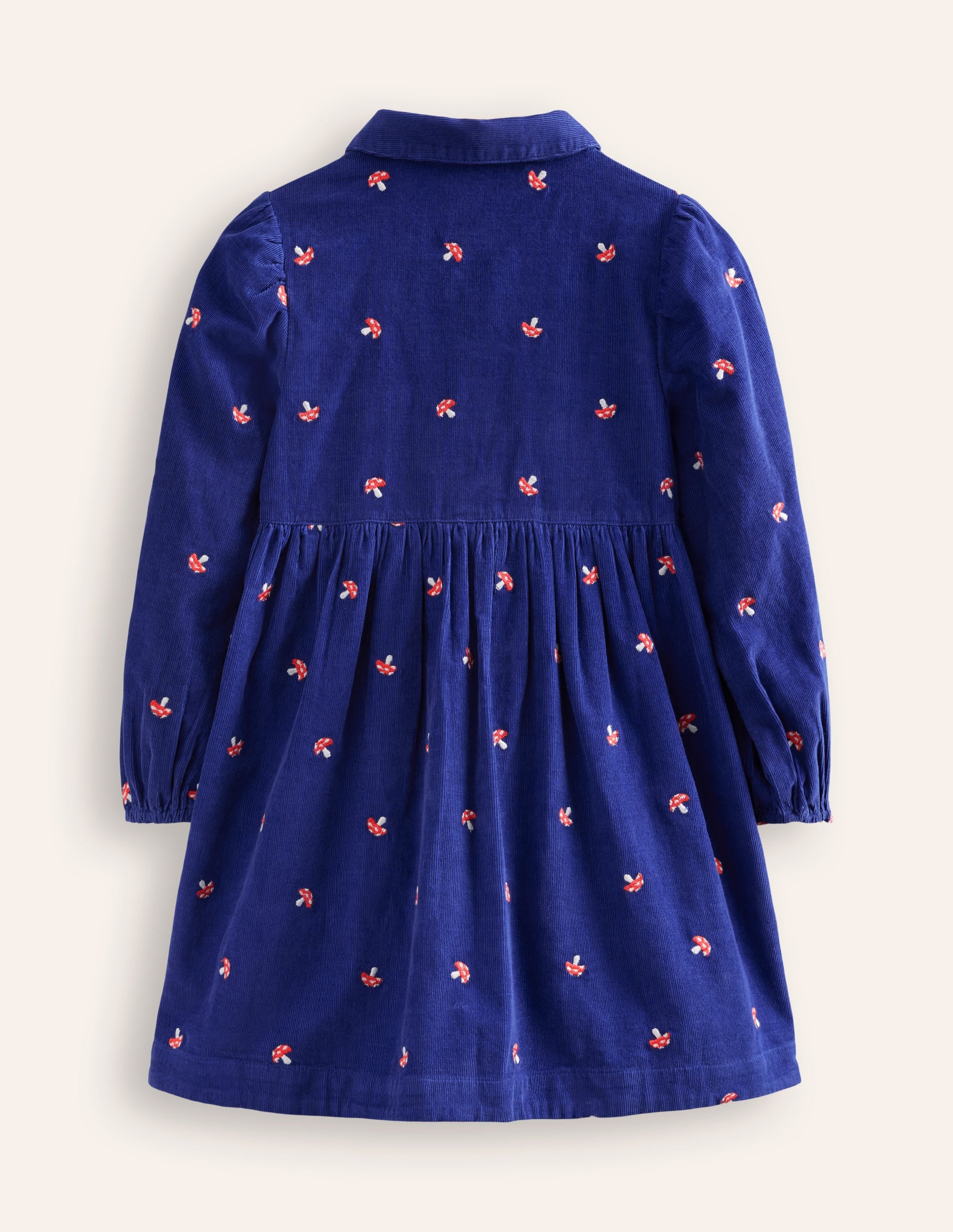 Puff Sleeve Shirt Dress-Sapphire Toadstool Embroidery - Image 2