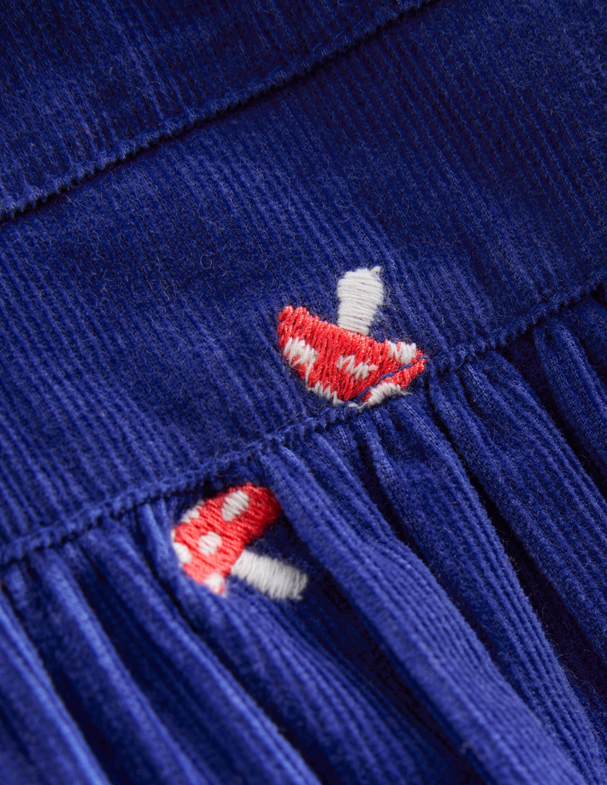 Puff Sleeve Shirt Dress-Sapphire Toadstool Embroidery - Image 3
