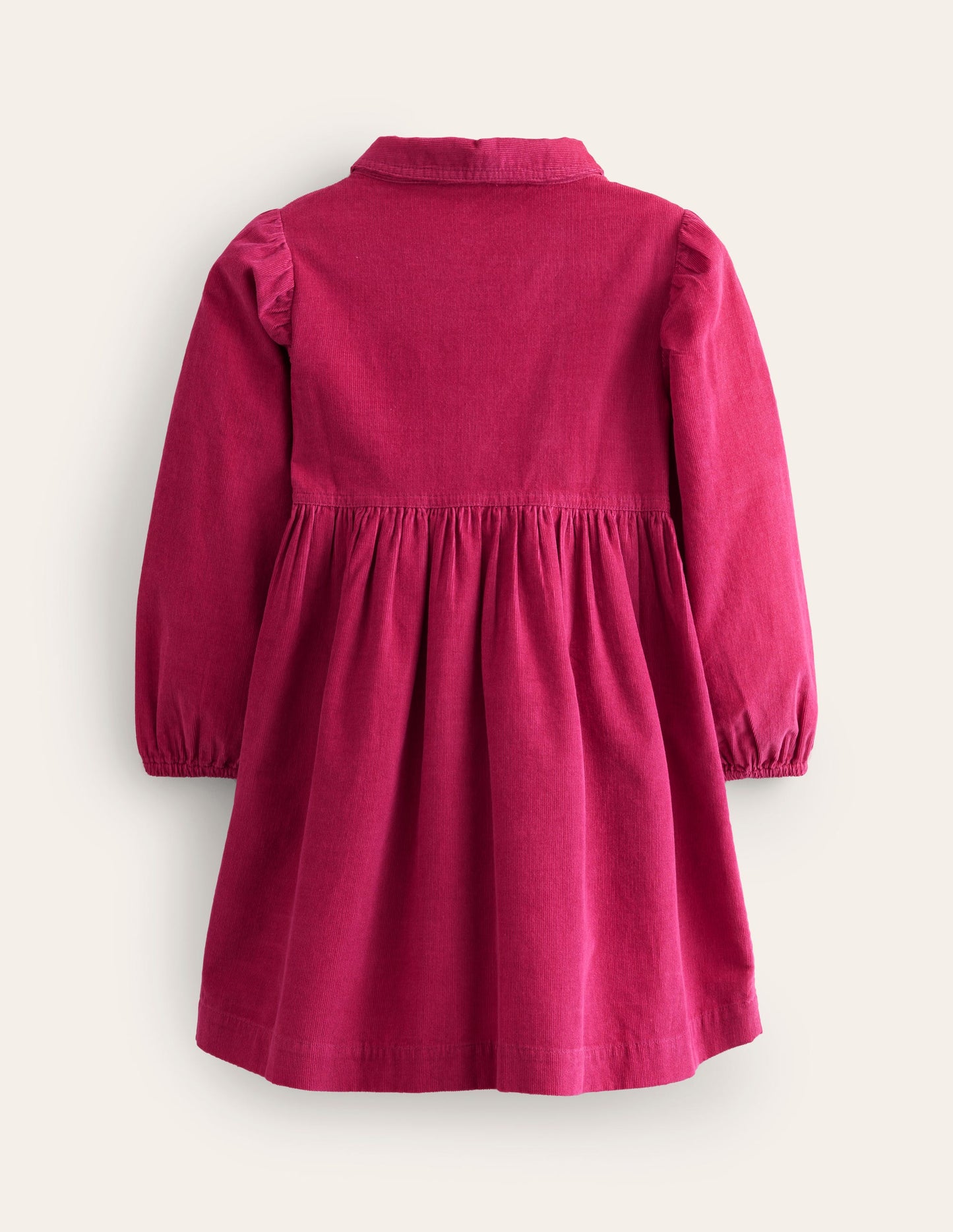 Puff Sleeve Shirt Dress-Cherry Jam