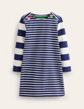 Robe façon marinière fun-Bleu saphir/ivoire