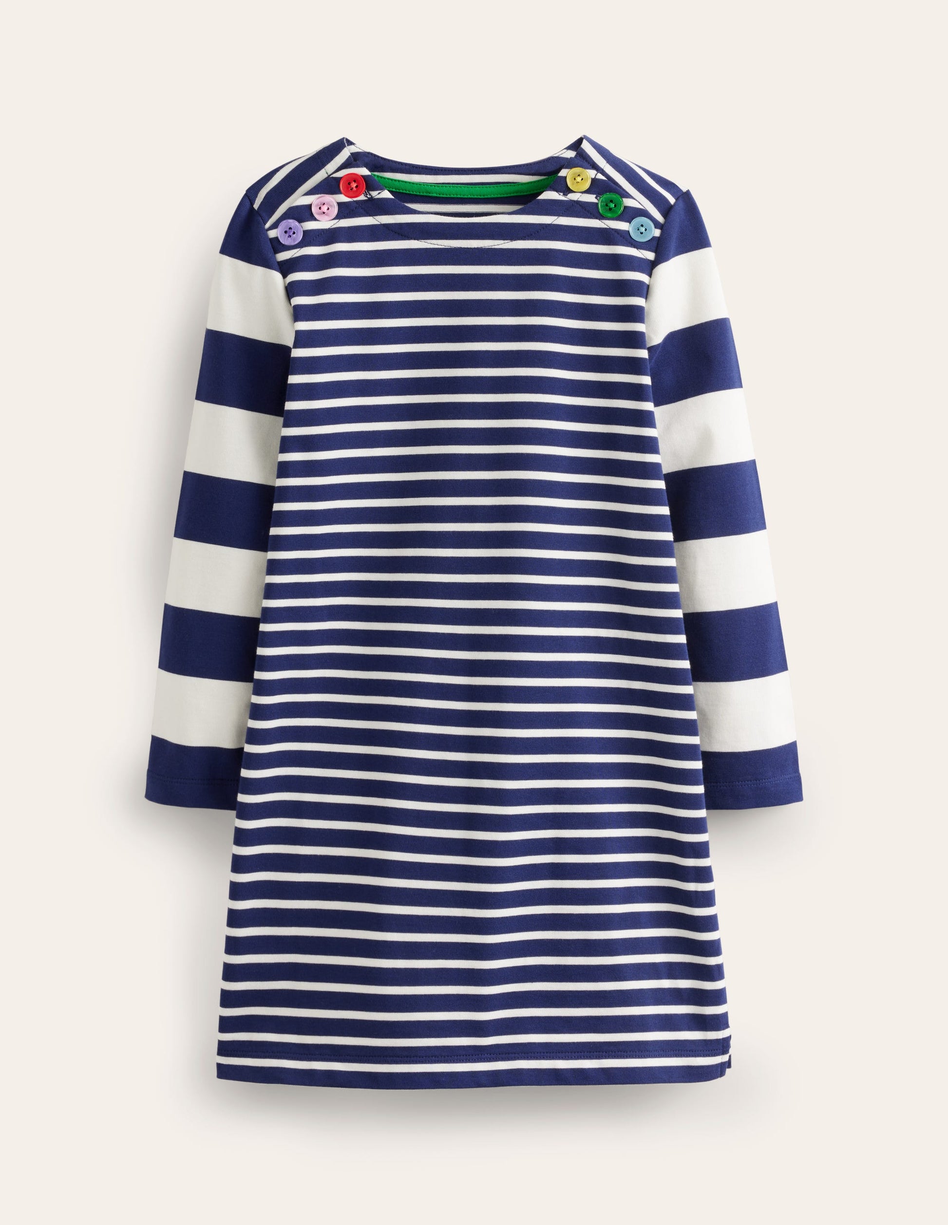 Robe façon marinière fun-Bleu saphir/ivoire-1