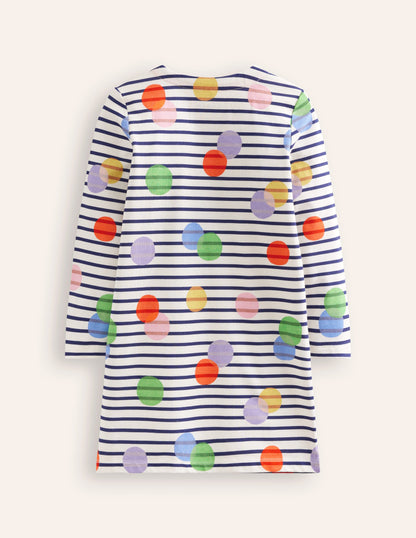 Robe façon marinière fun-Rayé pois multi