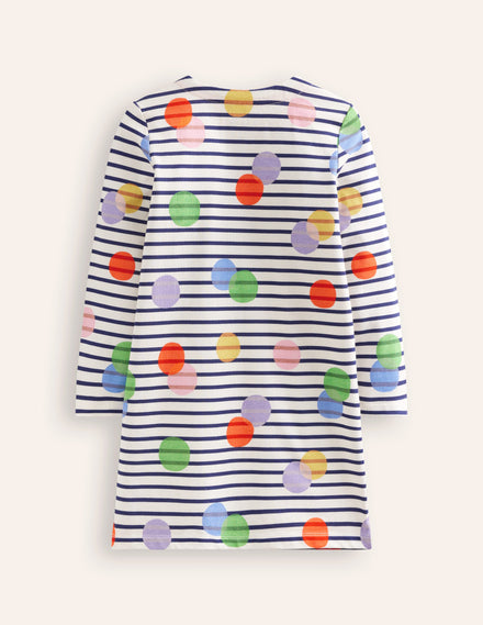 Robe façon marinière fun-Rayé pois multi