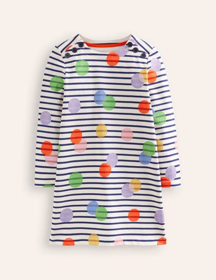 Robe façon marinière fun-Rayé pois multi