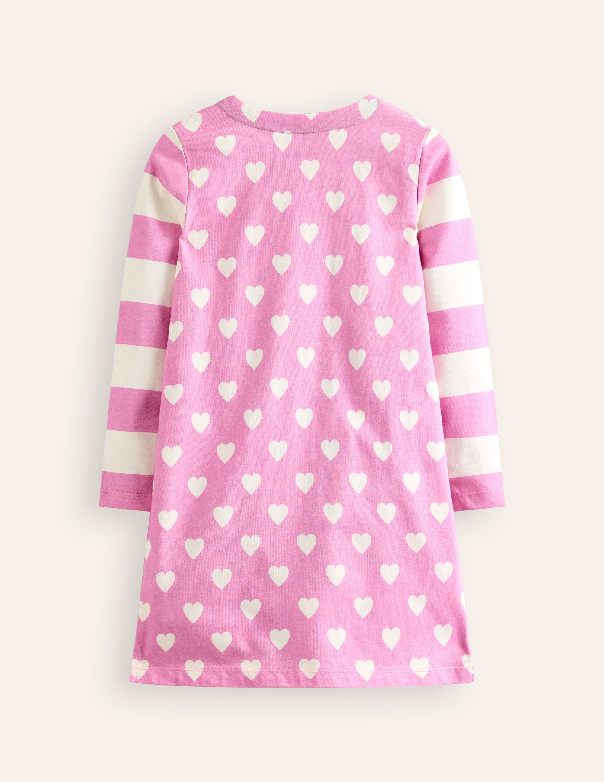 Robe façon marinière fun-Cœurs rose cosmos - Image 2