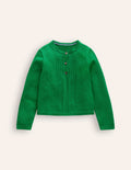Cardigan en coton et pointelle-Émeraude Intense