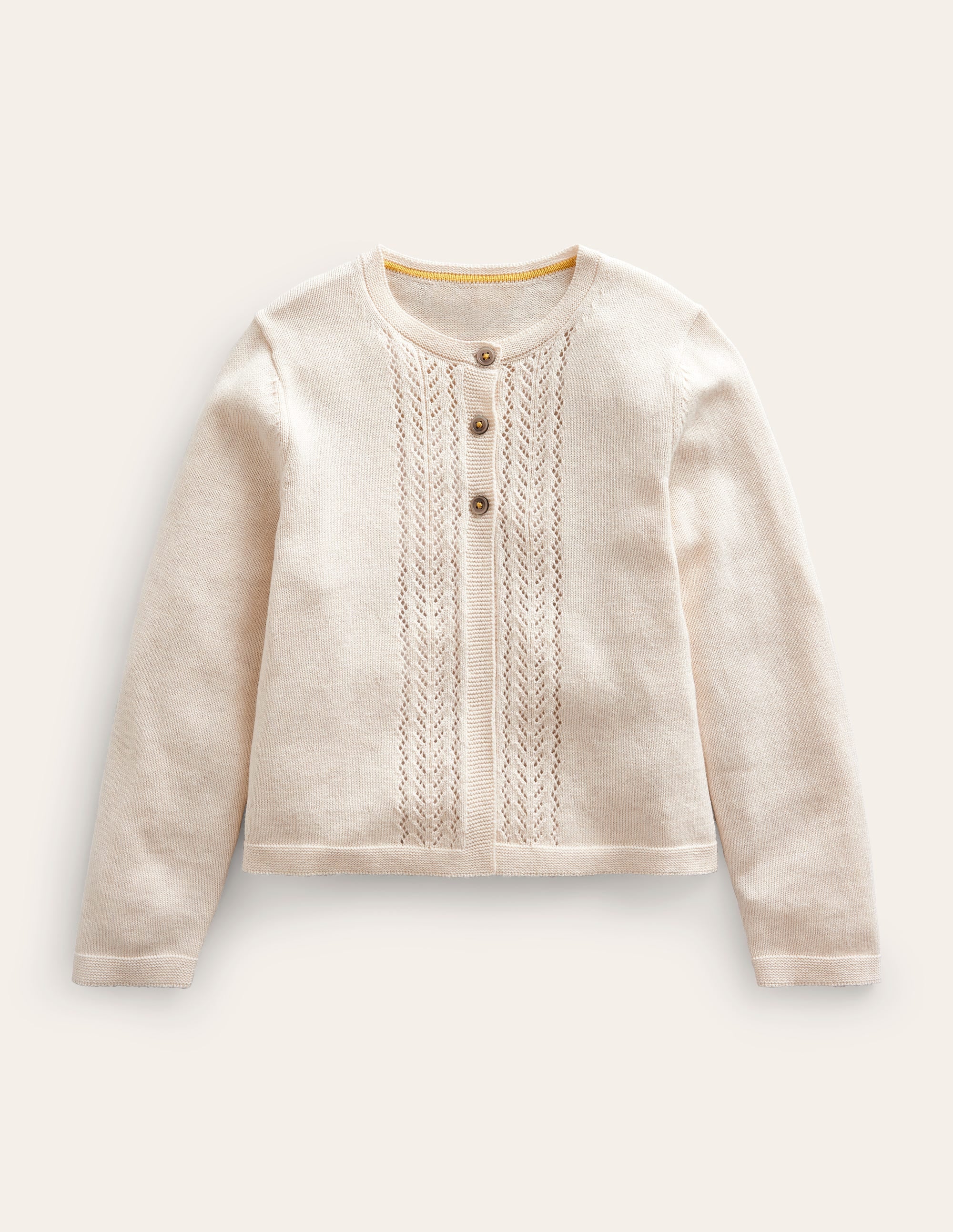 Strickjacke aus Baumwolle mit Pointelle-Design-Aristocratic Blue - Image 1