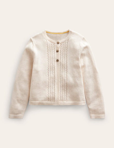 Strickjacke aus Baumwolle mit Pointelle-Design-Aristocratic Blue