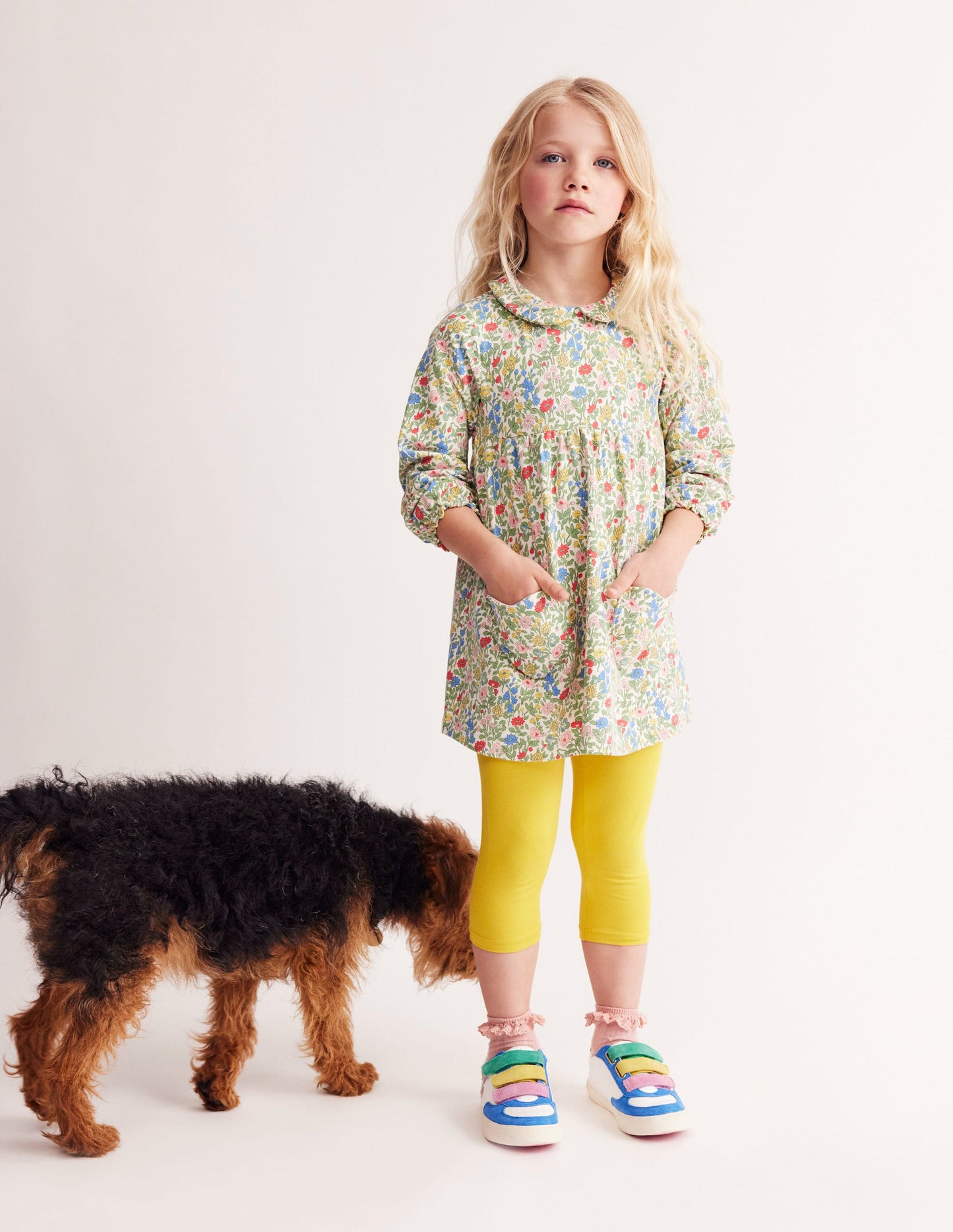 Collared Tunic-Multi Meadow Floral