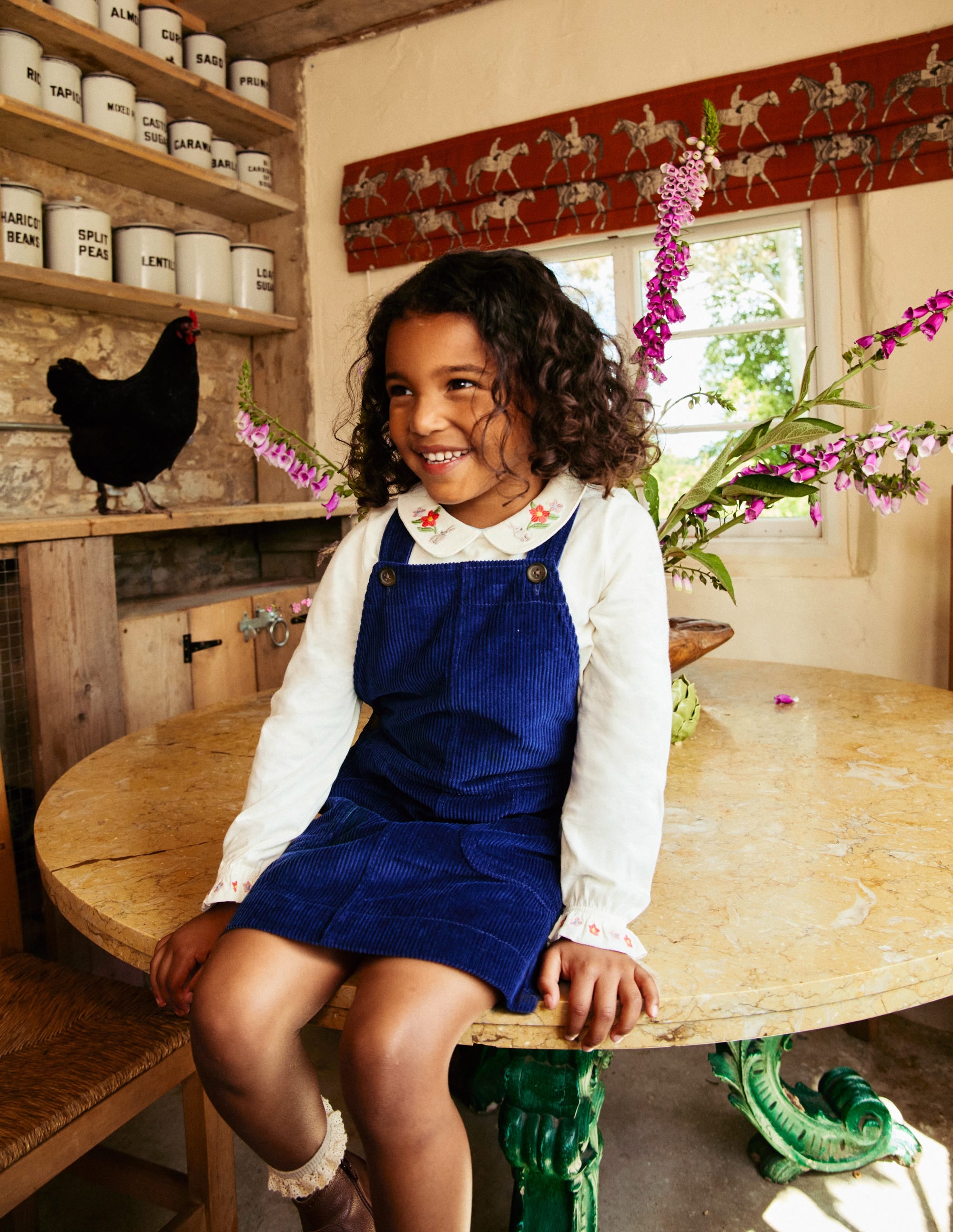 Robe salopette-Schuluniform-Marineblau Kordel - Image 4