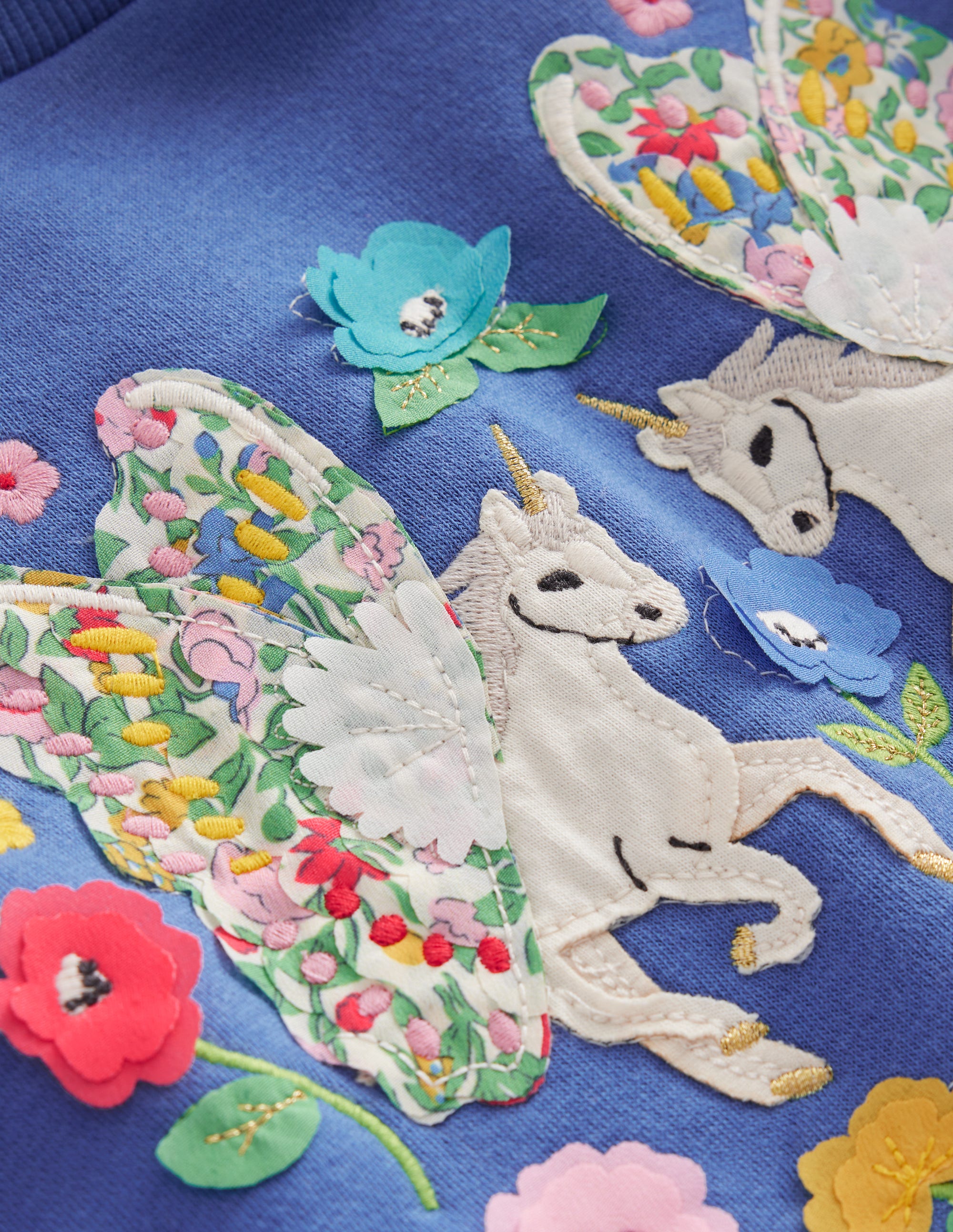 Sweatshirt mit Applikation-Blauhäher-Blau Einhorn - Image 3
