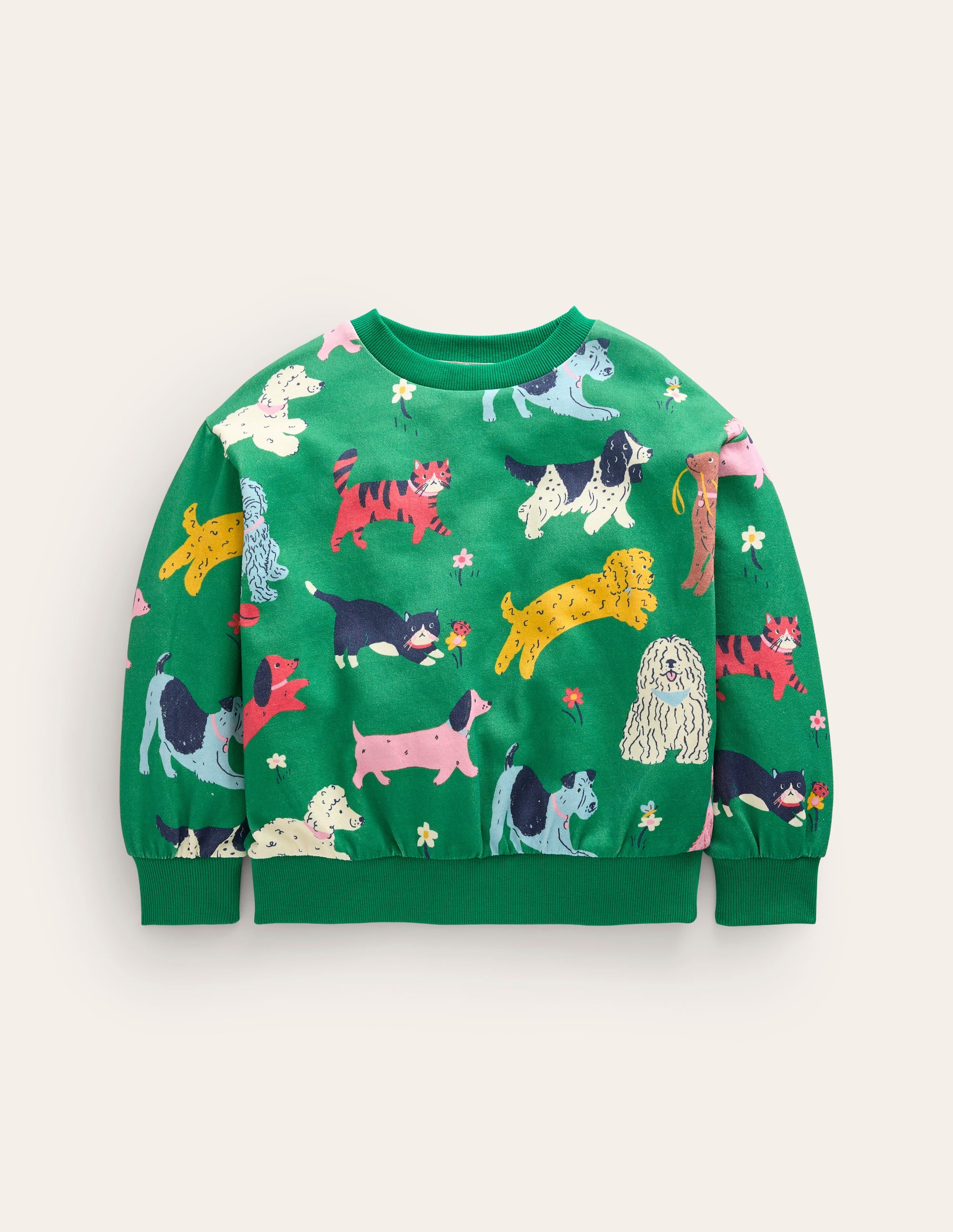 Printed Relaxed Sweatshirt-Green Park Play Pets - Image 1