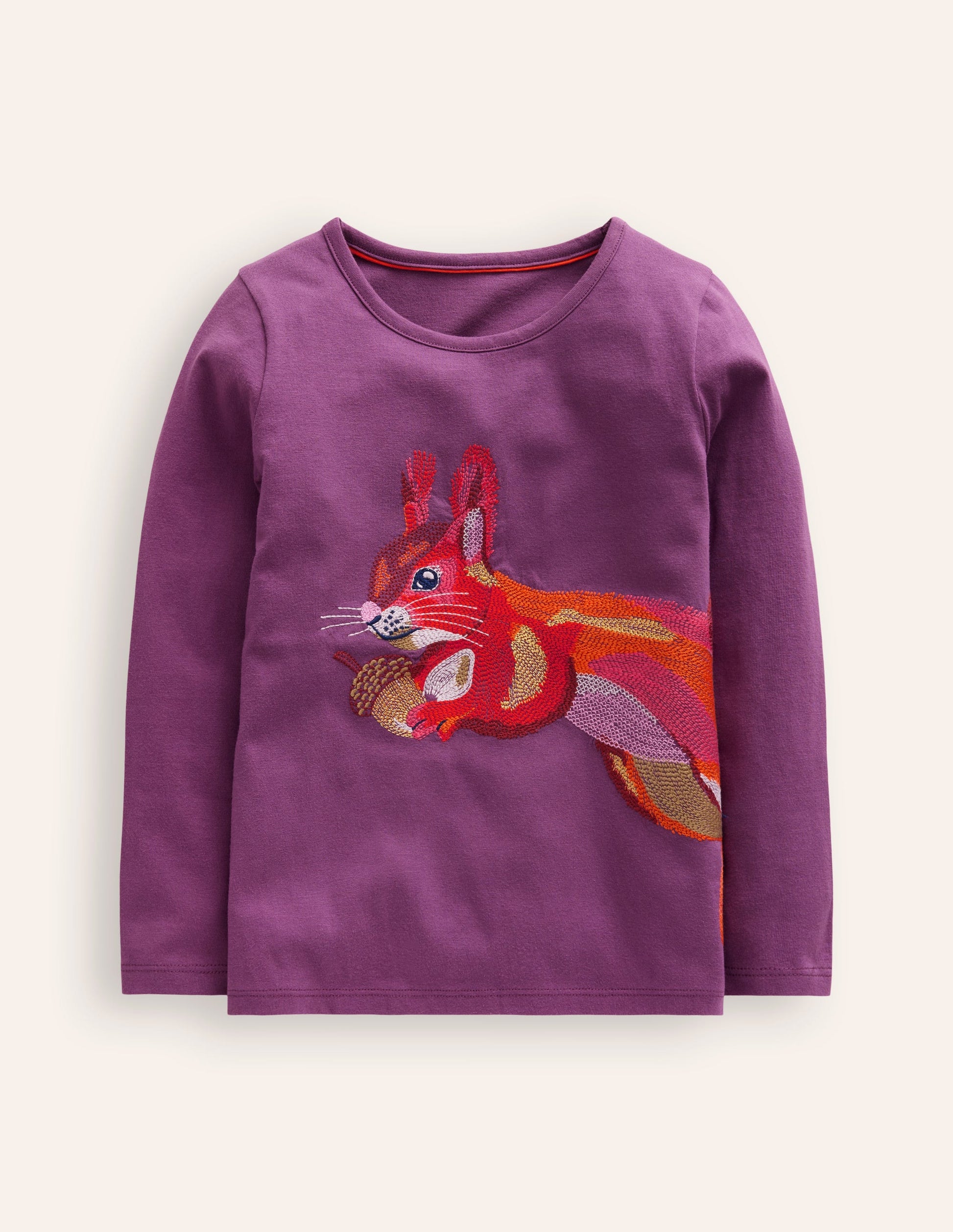 T-shirt à motif recto verso-Écureuil violet mûrier sauvage-1