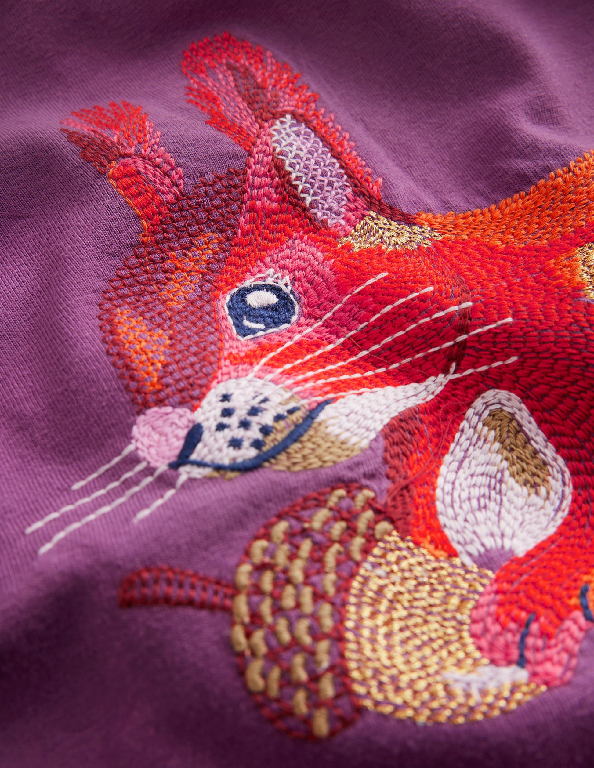 T-shirt à motif recto verso-Écureuil violet mûrier sauvage-3
