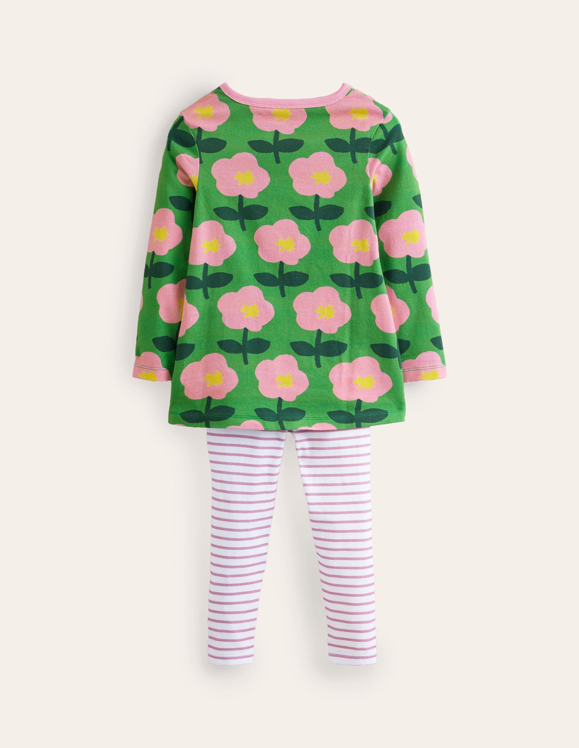 Ensemble imprimé tunique et legging-Fleur découpée émeraude profond - Image 2