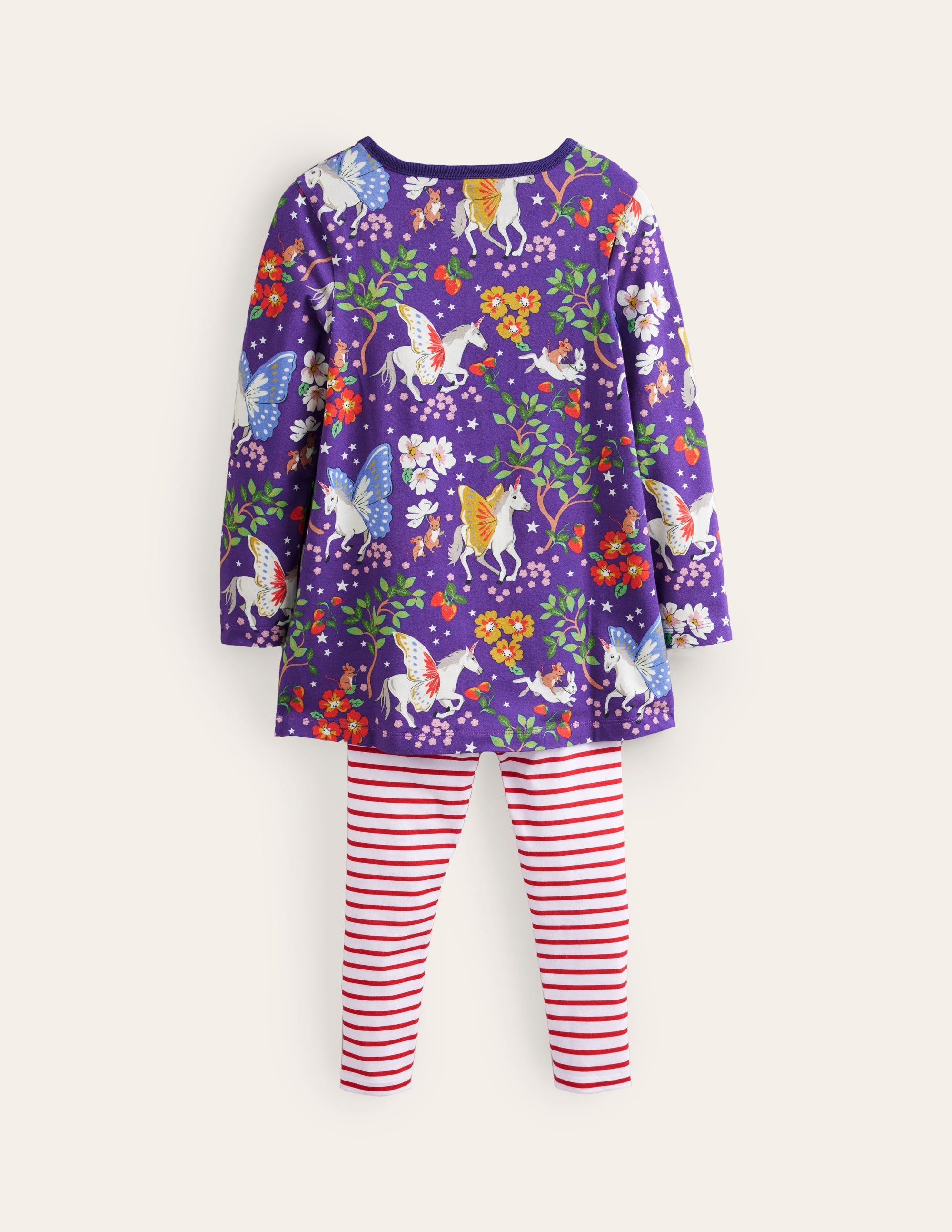 Ensemble imprimé tunique et legging-Licorne enchantée bleue - Image 2