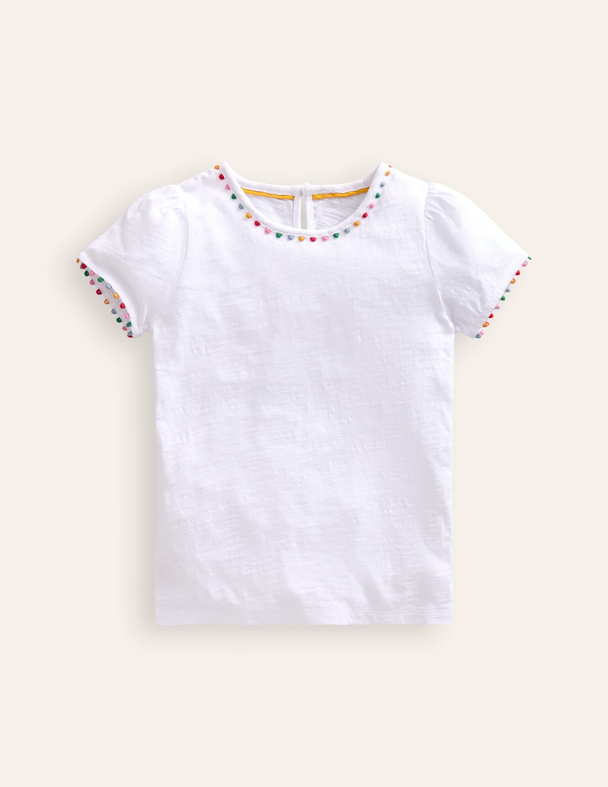 Ali T-Shirt mit Puffärmeln und Bommeln-Weiß - Image 1