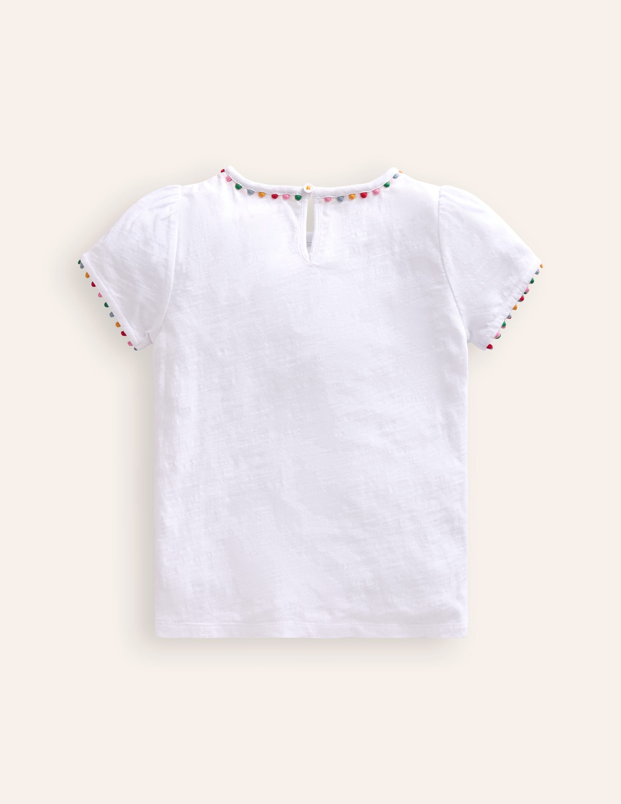 Ali T-Shirt mit Puffärmeln und Bommeln-Weiß - Image 2